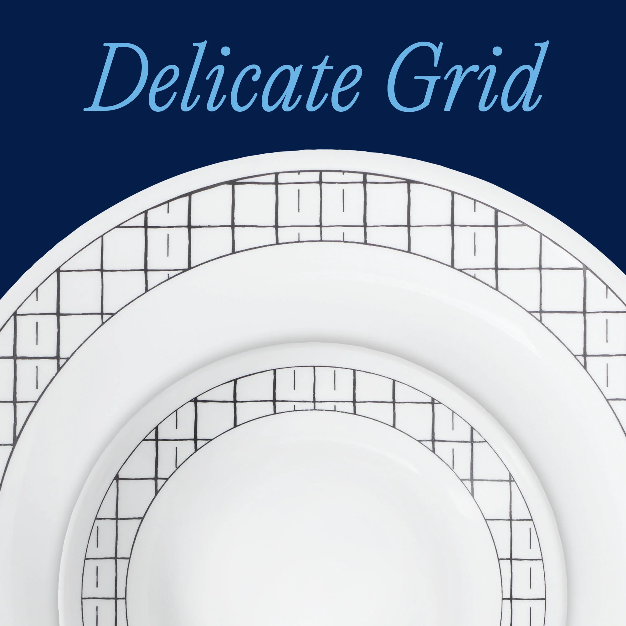 Corelle® Delicate Grid 12-piece Dinnerware Set, Service for 4 - Image 2