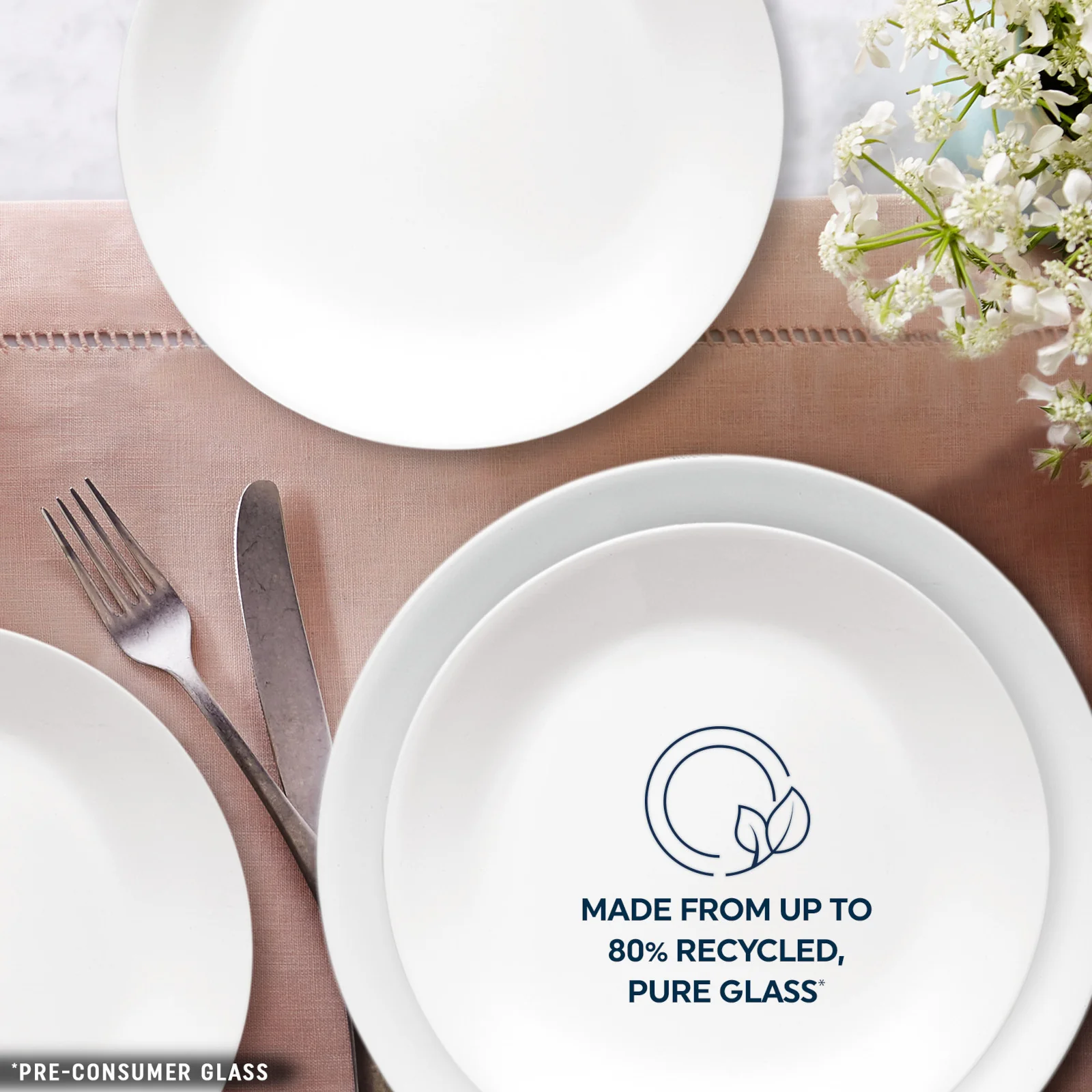 Corelle® Shimmering White Salad and Dinner Plates Set, 8-pack - Image 4