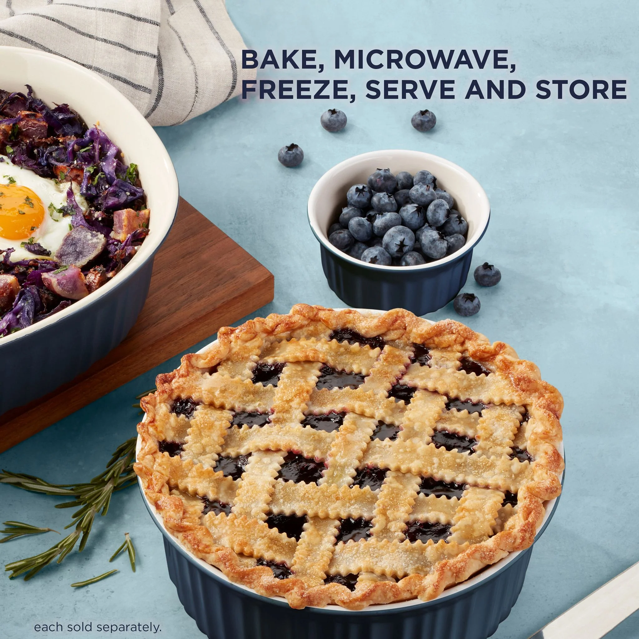 CorningWare® French Colors 1.5-quart Round Baking Dish, Navy - Image 3