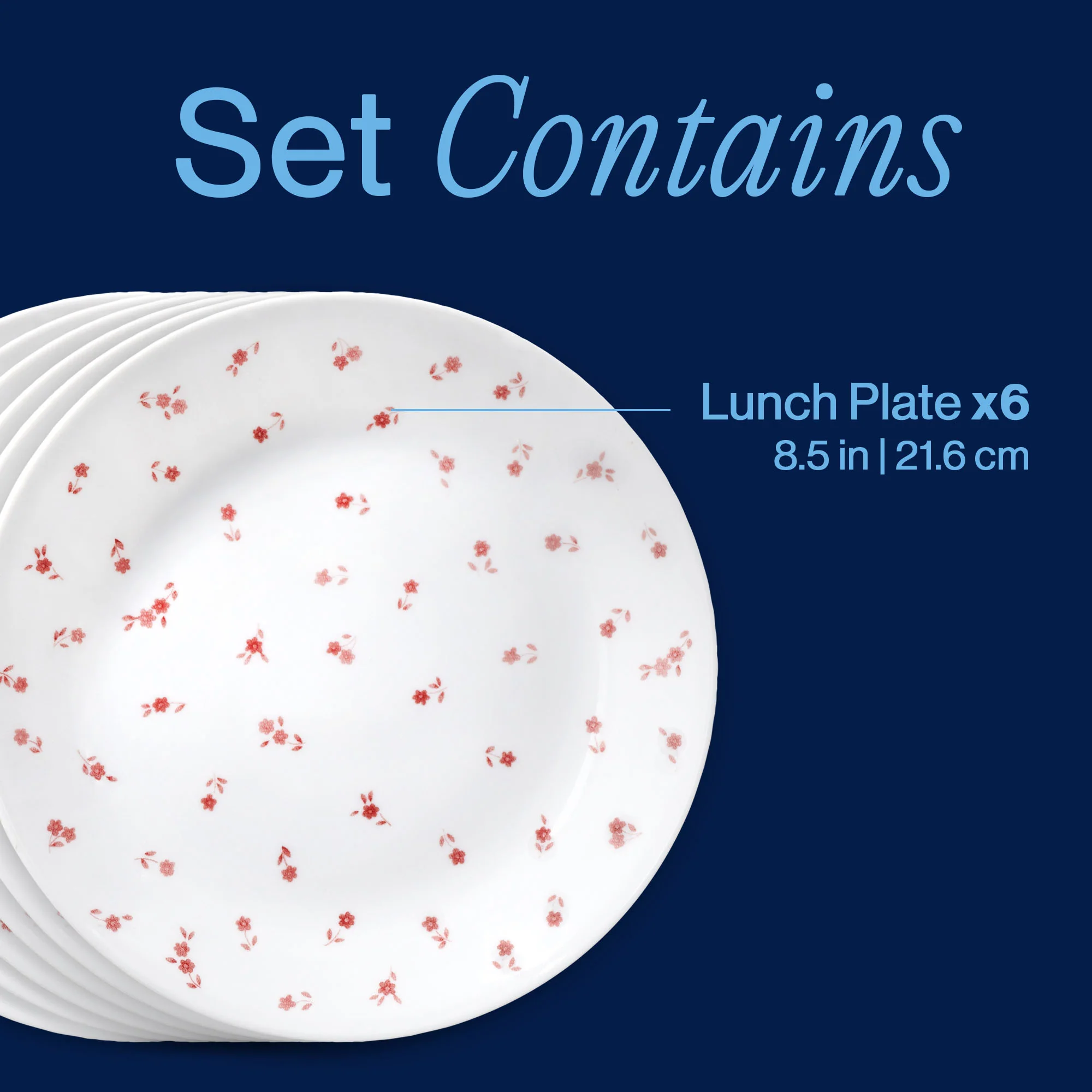 Corelle® Sweet Flora 8.5" Lunch Plate, 6-pack - Image 3