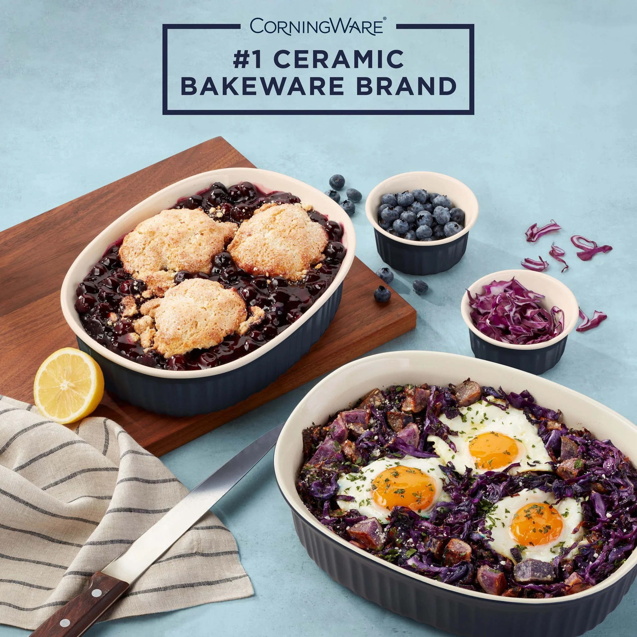 CorningWare® French Colors 10-piece Oval Bakeware Set, Navy - Image 2