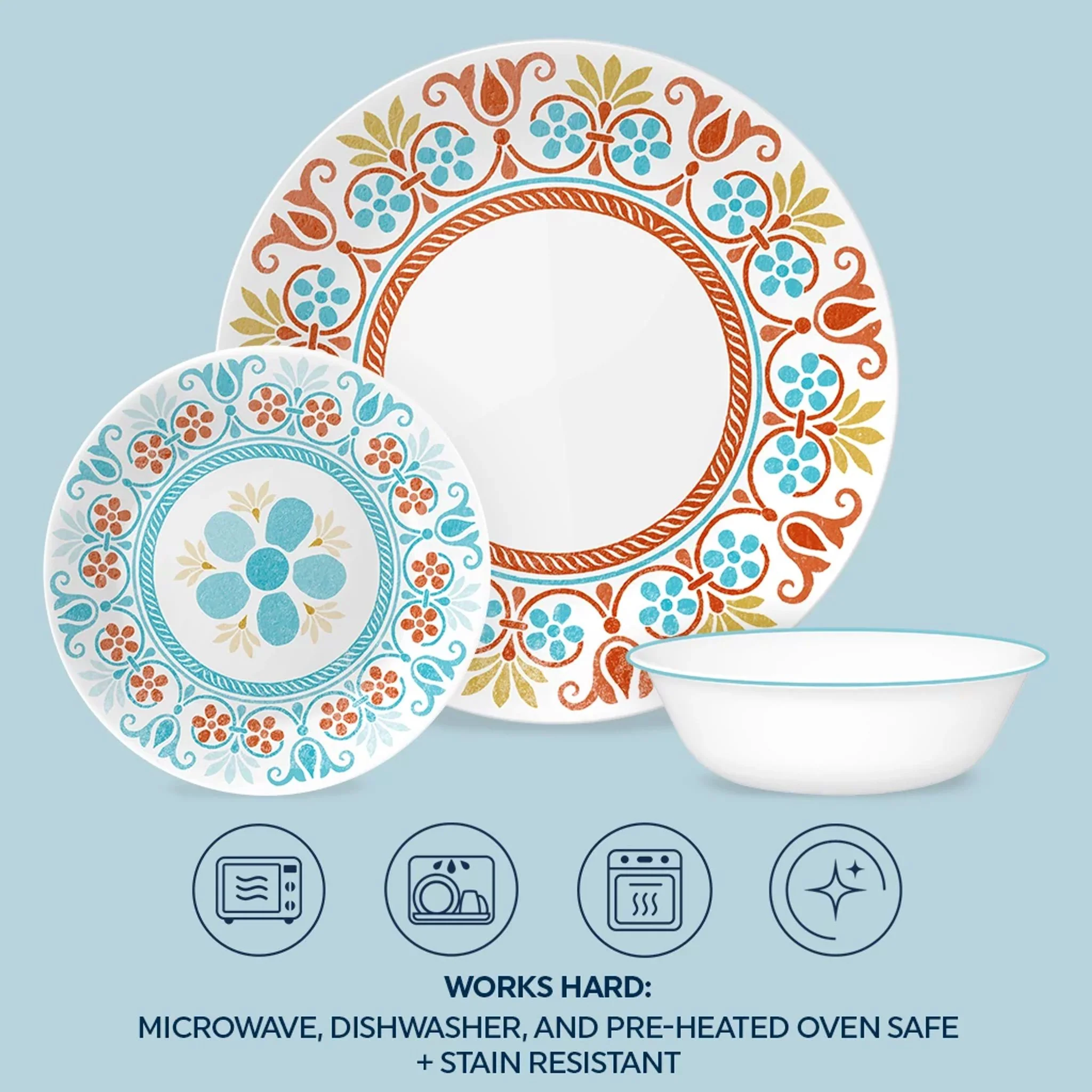 Corelle® Global Collection Terracotta Dreams 18-piece Dinnerware Set, Service for 6 - Image 6