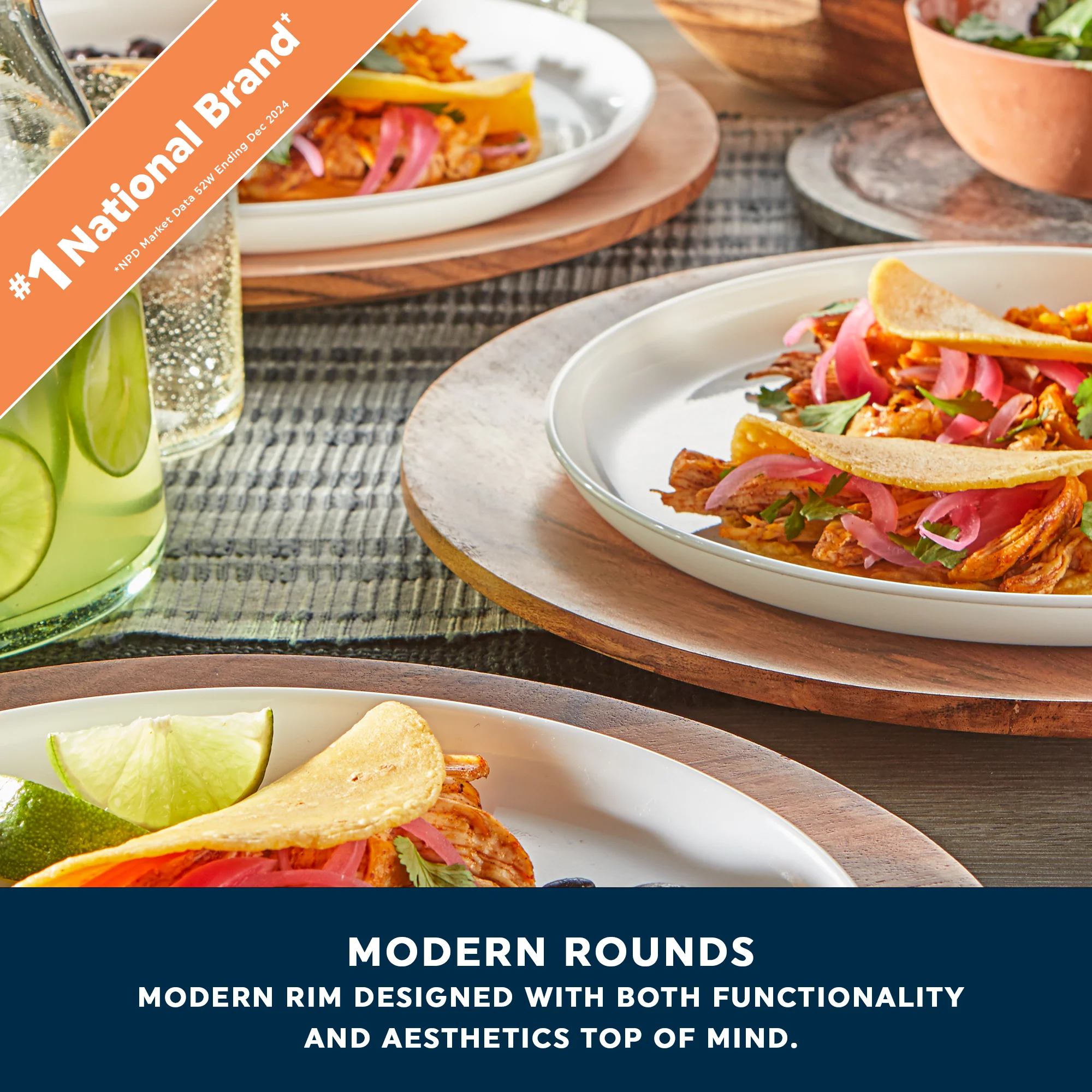 Corelle® Modern Rounds Dinnerware Set – Service for 4 + Meal Bowls - Image 4