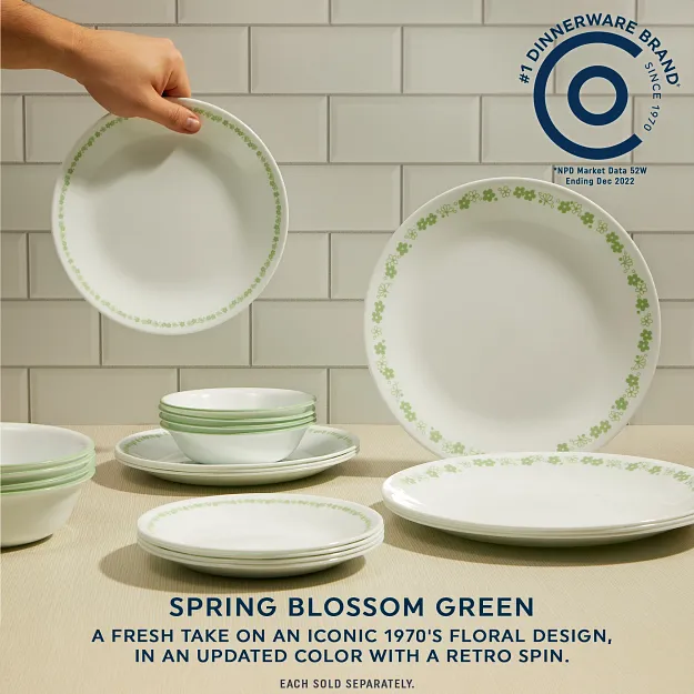 Corelle® Spring Blossom Green 6.75" Appetizer Plate - Image 2