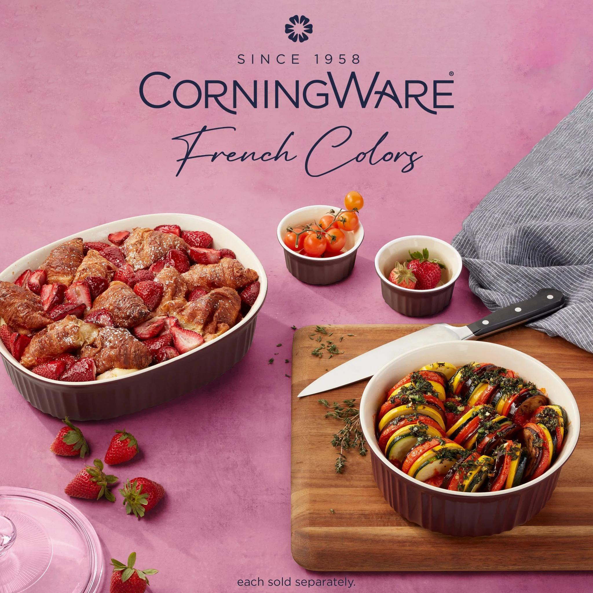 CorningWare® French Colors 1.5-quart Round Baking Dish, Cabernet - Image 4
