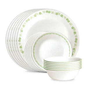 Corelle® Spring Blossom Green 18-piece Dinnerware Set, Service for 6