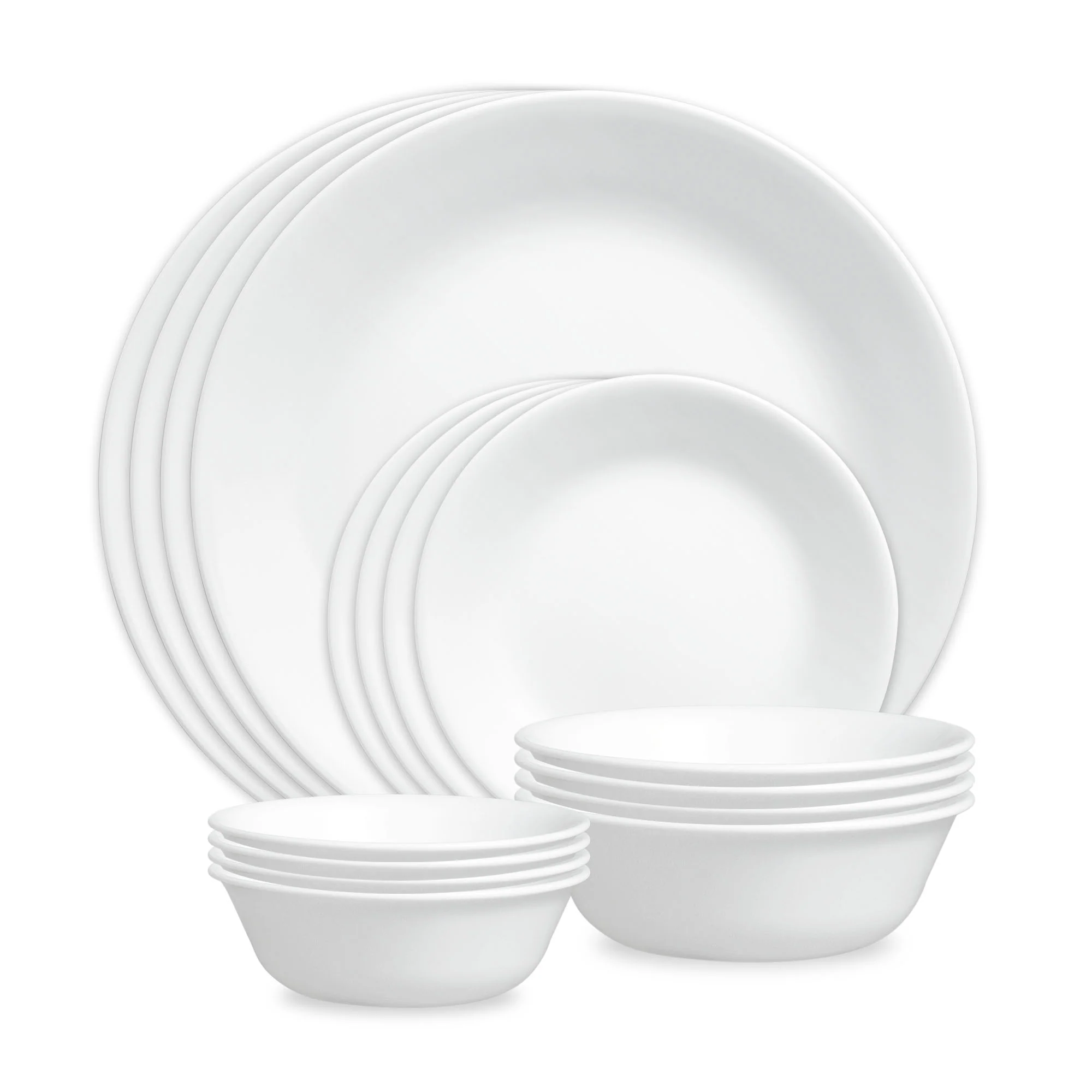 Exclusive Corelle® Winter Frost White 16-piece Mugless Dinnerware Set, Service for 4