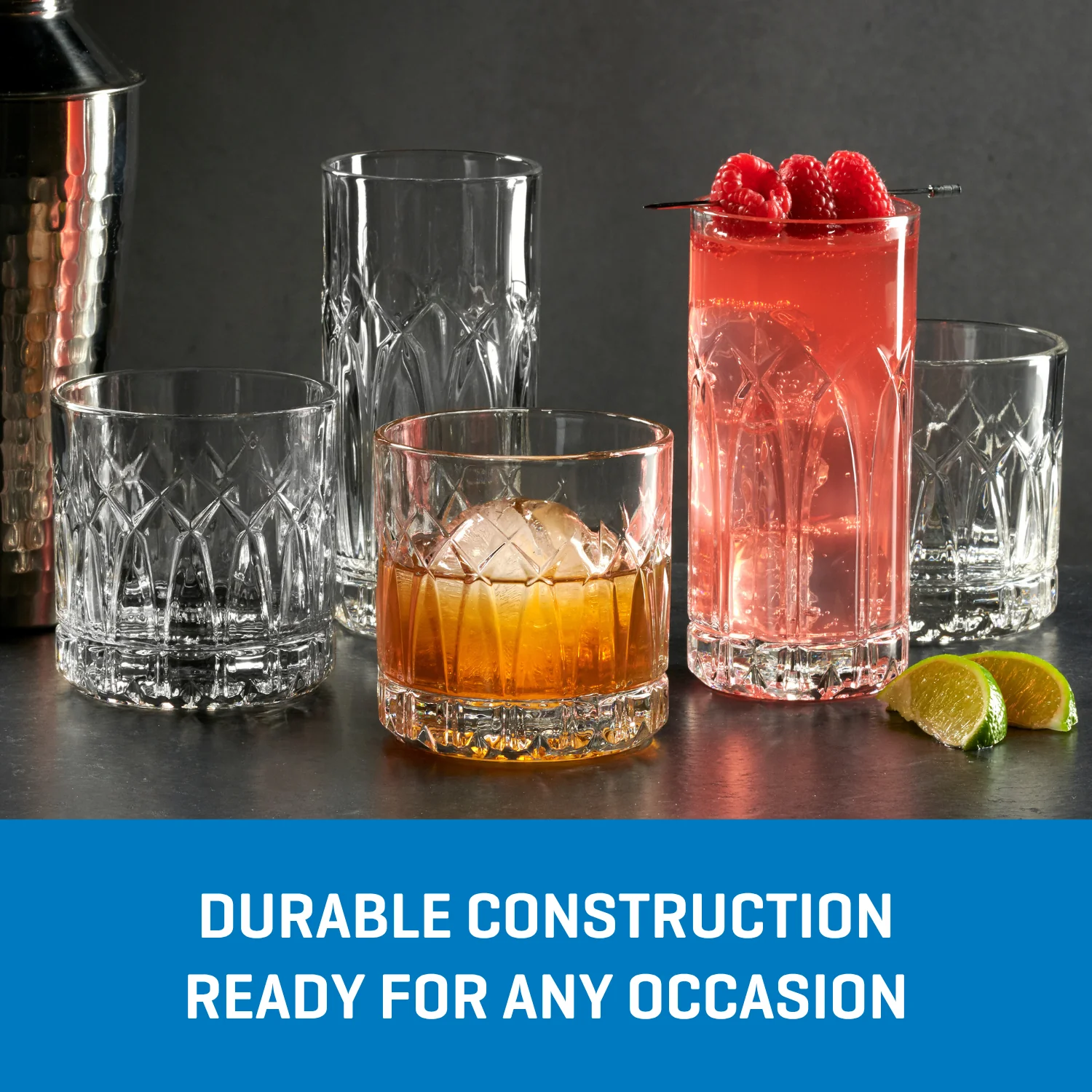 Ocean Glass Traze PST Rocks Glasses (4-Pieces), 12-ounce, Dishwasher Safe - Image 6