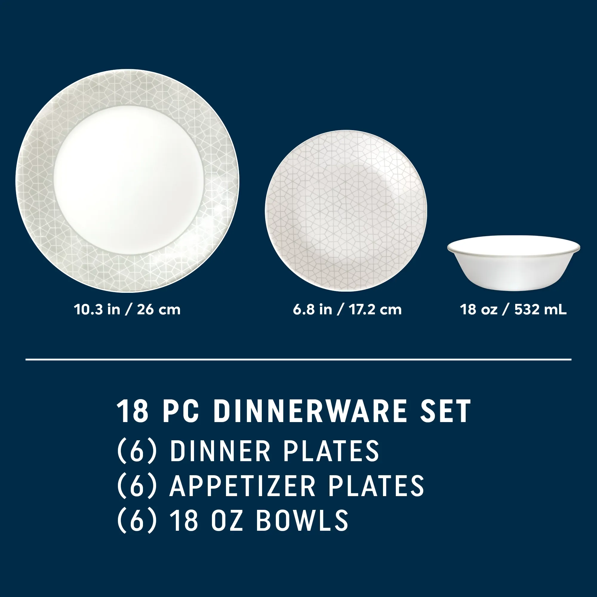 Corelle® Knox 18-piece Dinnerware Set, Service for 6 - Image 2
