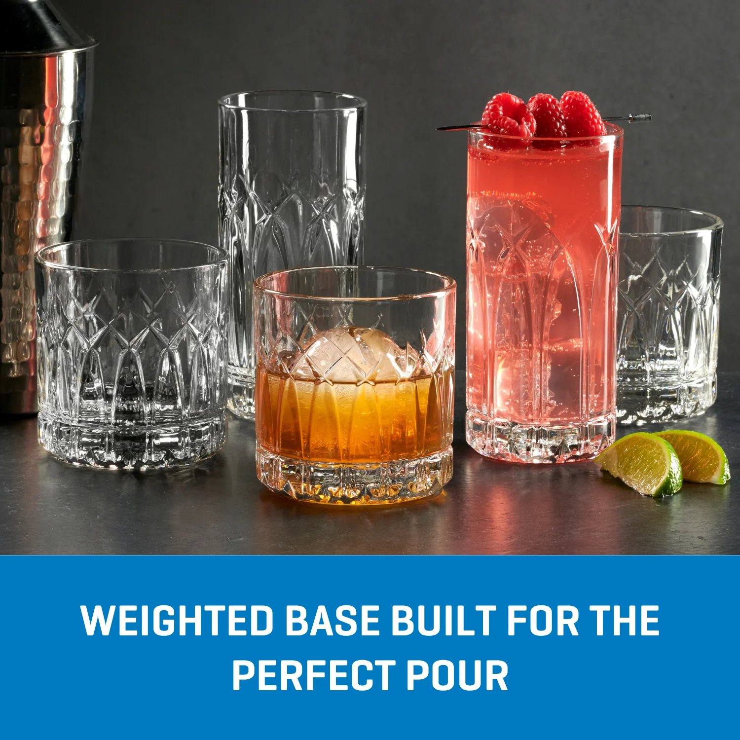 Ocean Glassware Traze PST Highball Glasses (4-Pieces), 12-ounce, Dishwasher Safe - Image 3