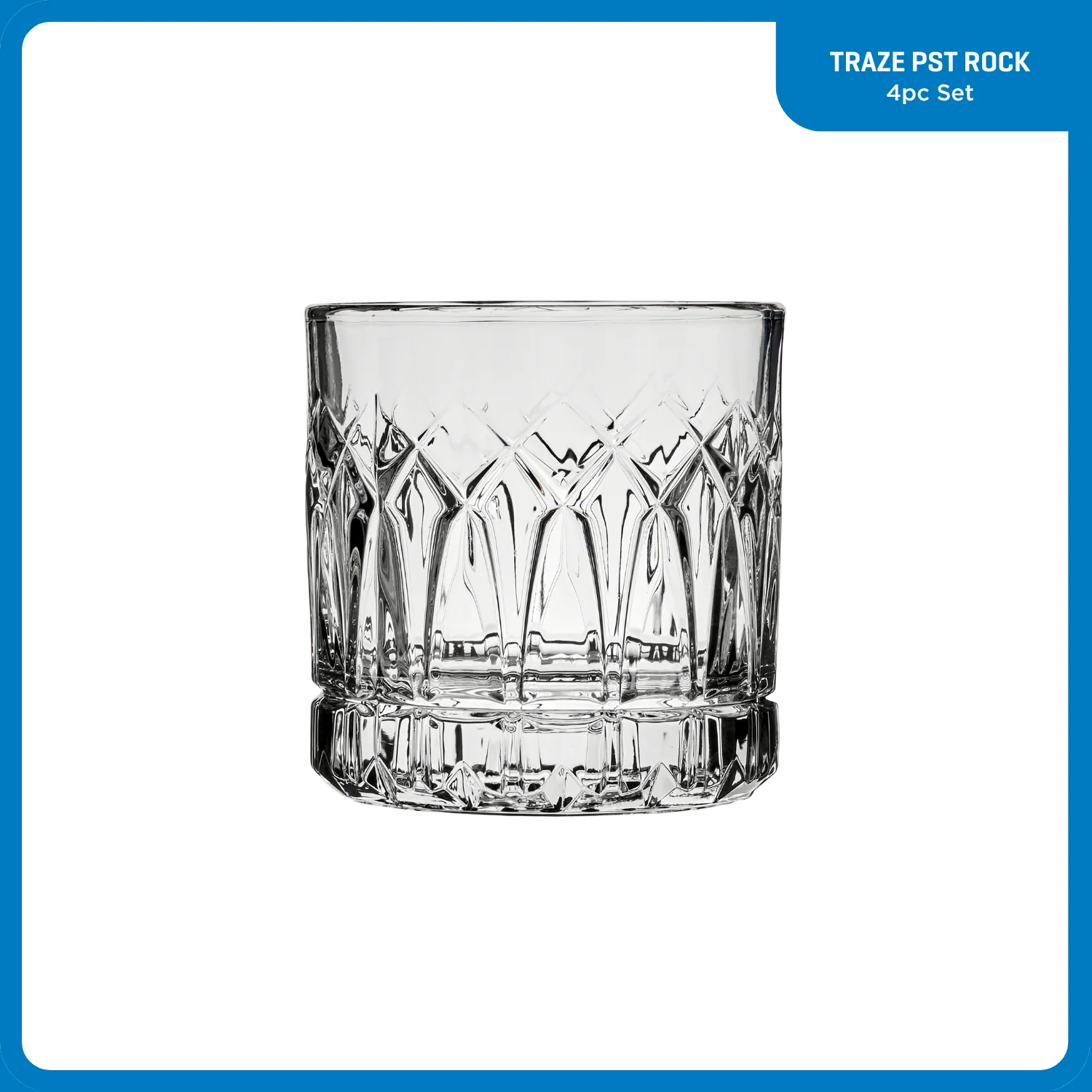 Ocean Glass Traze PST Rocks Glasses (4-Pieces), 12-ounce, Dishwasher Safe - Image 2