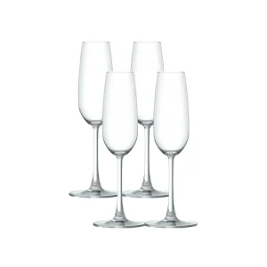 Ocean Glass Matera Champagne Flutes (4-Pieces), 7-ounce, dishwasher safe