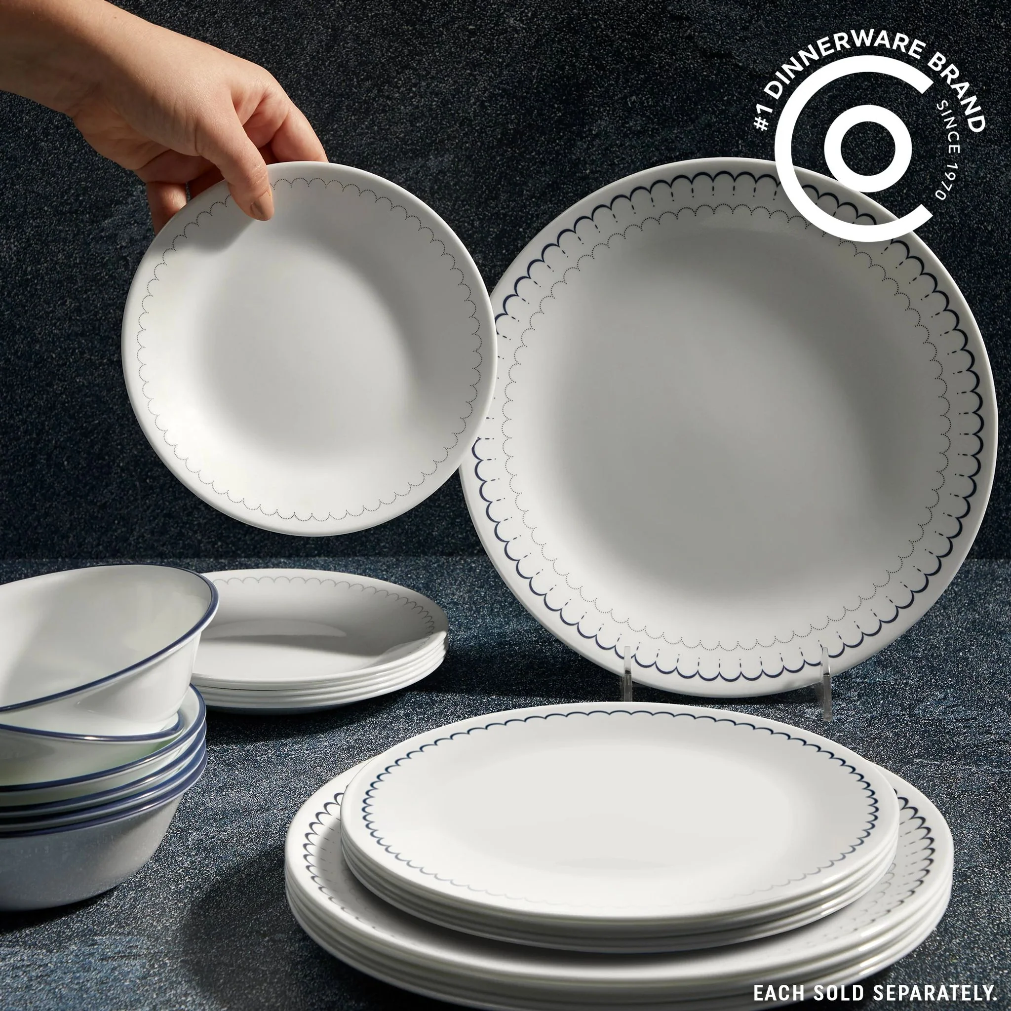 Corelle® Caspian Lace 8.5" Lunch Plate, 6 pack - Image 4