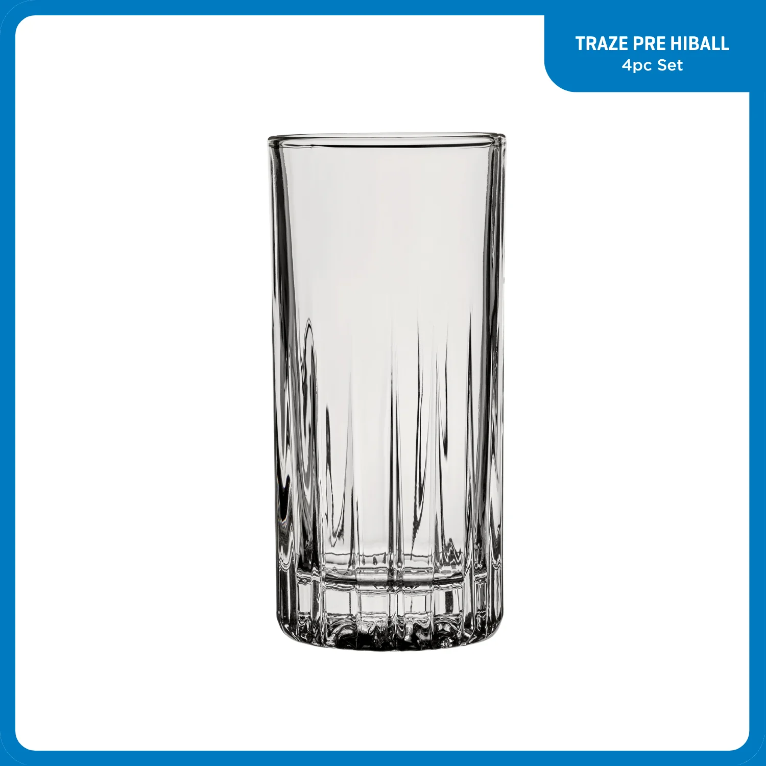 Ocean Glass Traze PRE Highball Glasses (4-Pieces), 12-ounce, Dishwasher Safe - Image 2