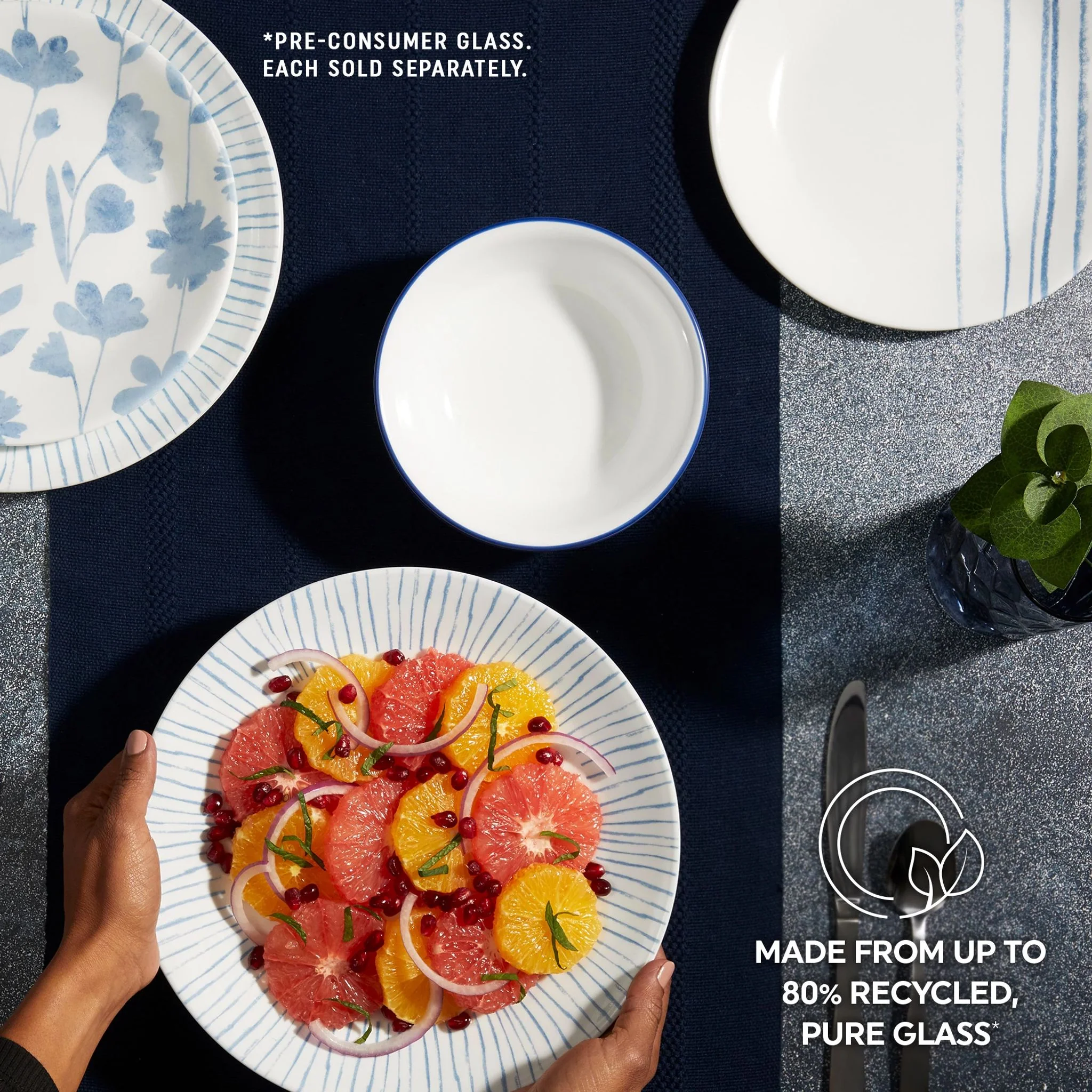 Corelle® Botanical Stripes 6.75" Appetizer Plate - Image 6