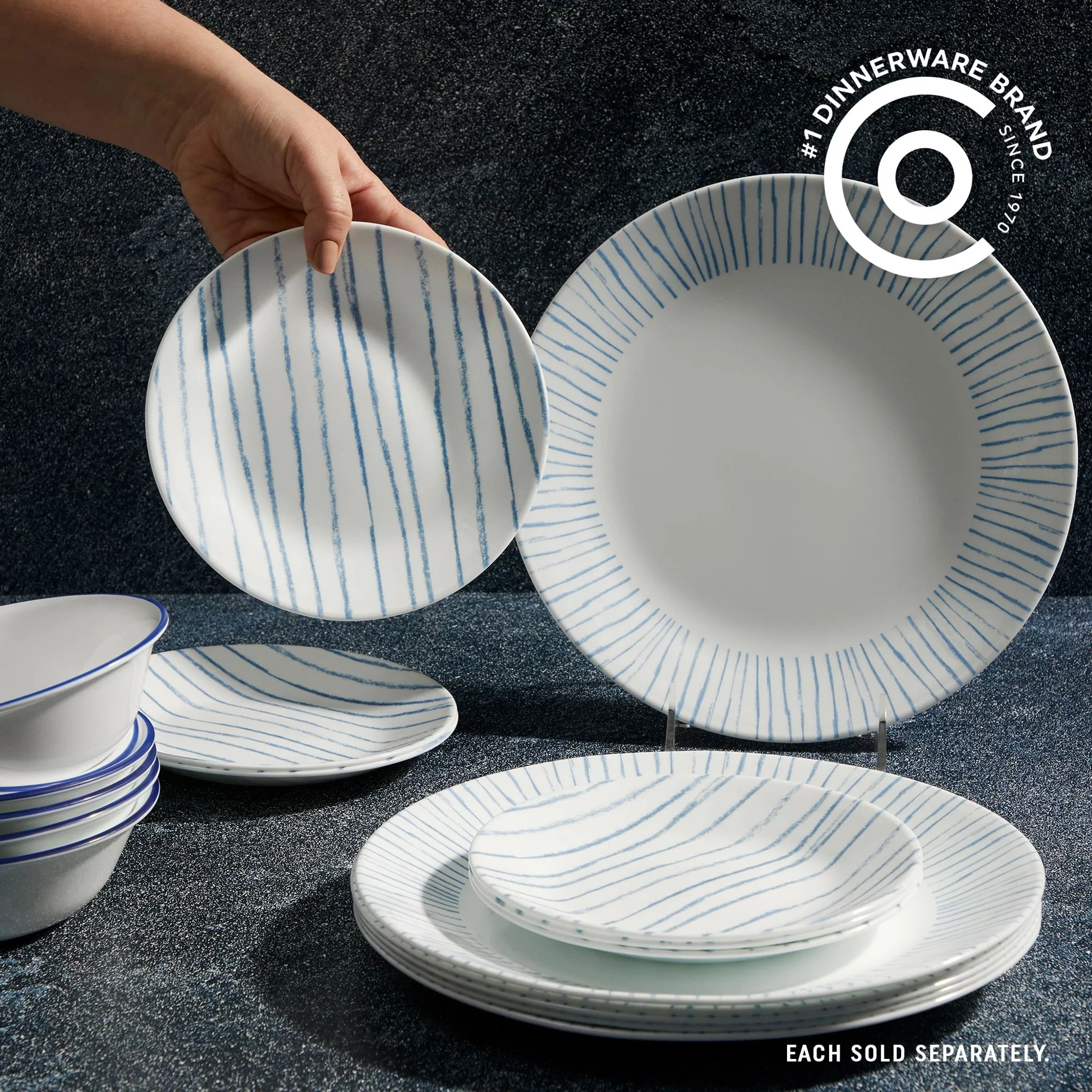 Corelle® Botanical Stripes 6.75" Appetizer Plate - Image 4