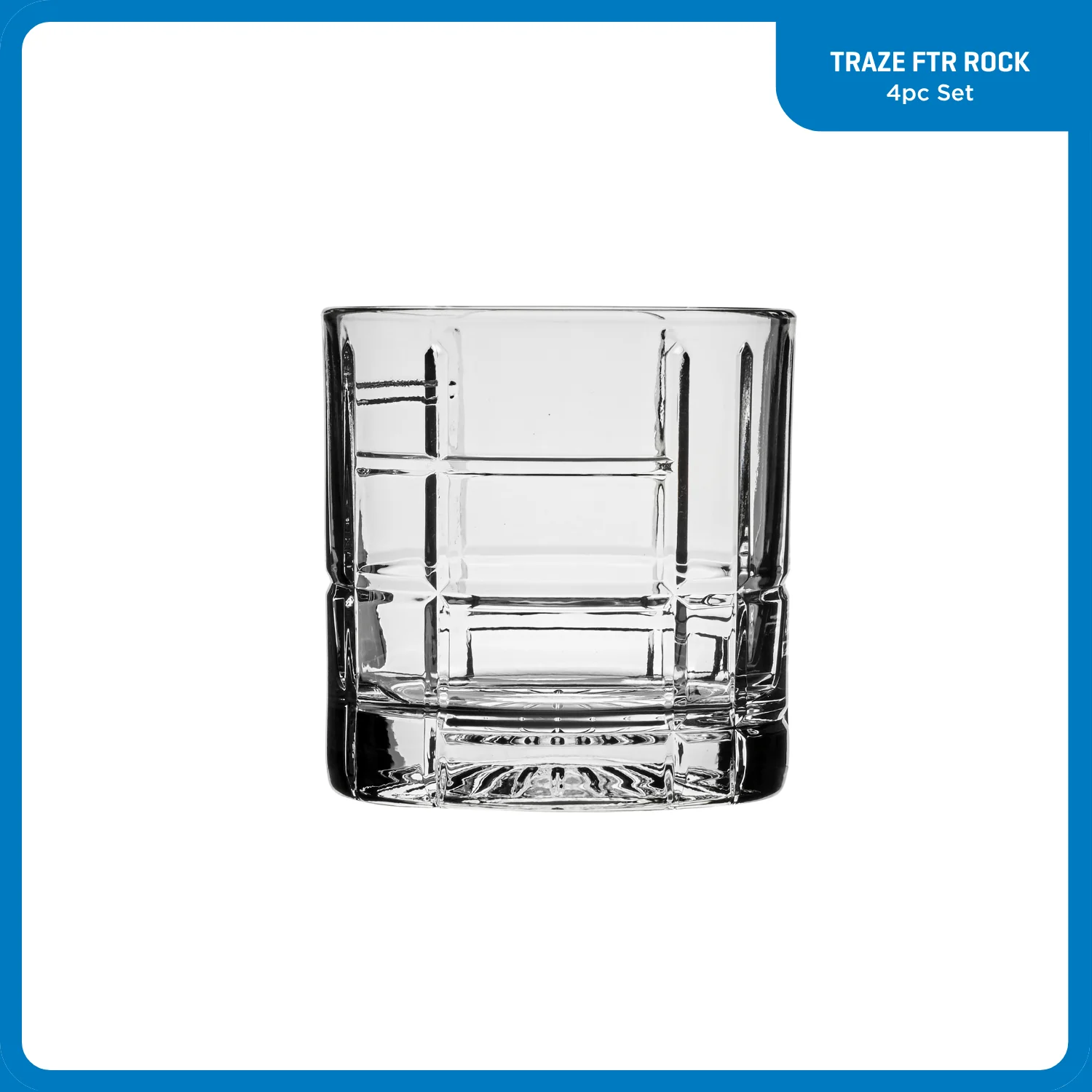 Ocean Glass Traze FTR Rocks Glasses (4-Pieces), 12-ounce, Dishwasher Safe - Image 2