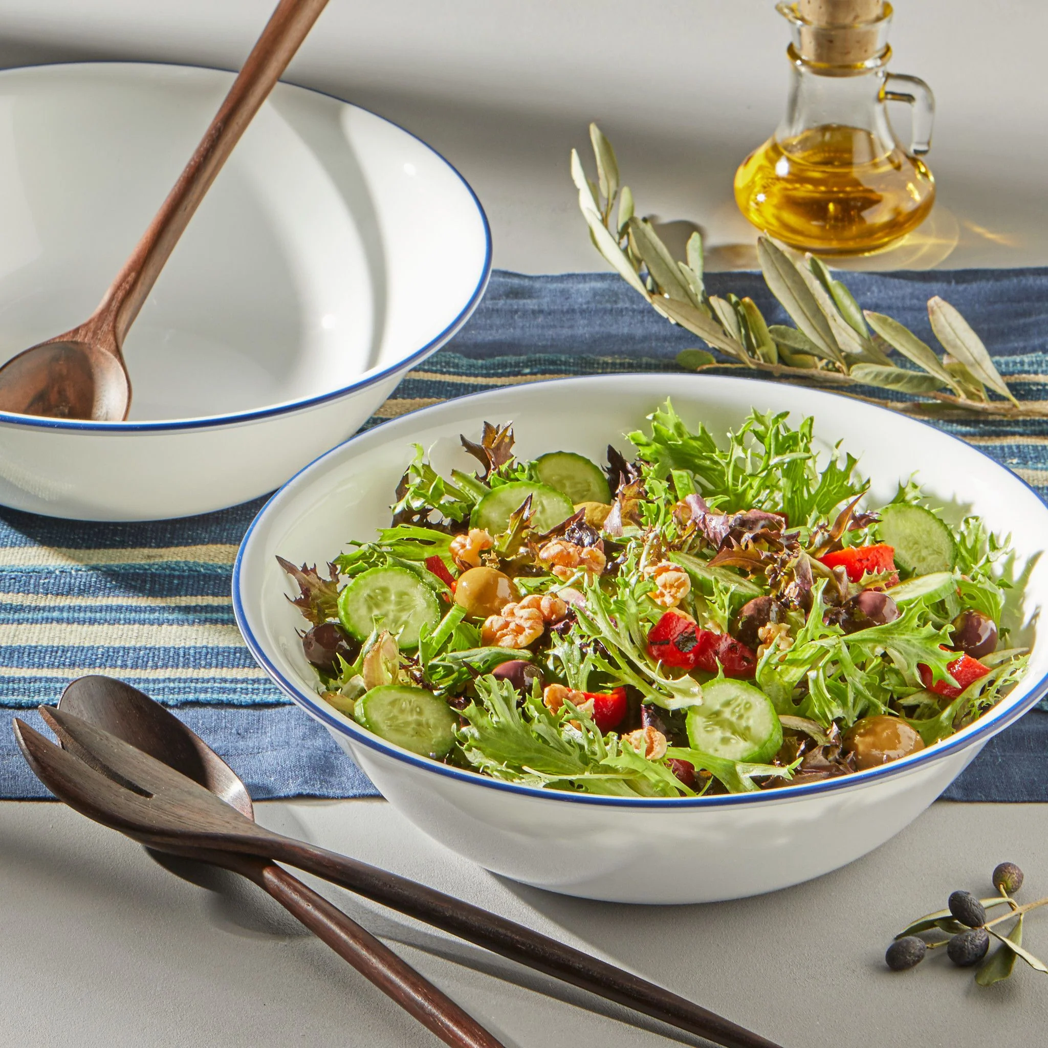 Corelle® Brilliant Blue Banded 2-quart Serving Bowls, 2-pack - Image 2