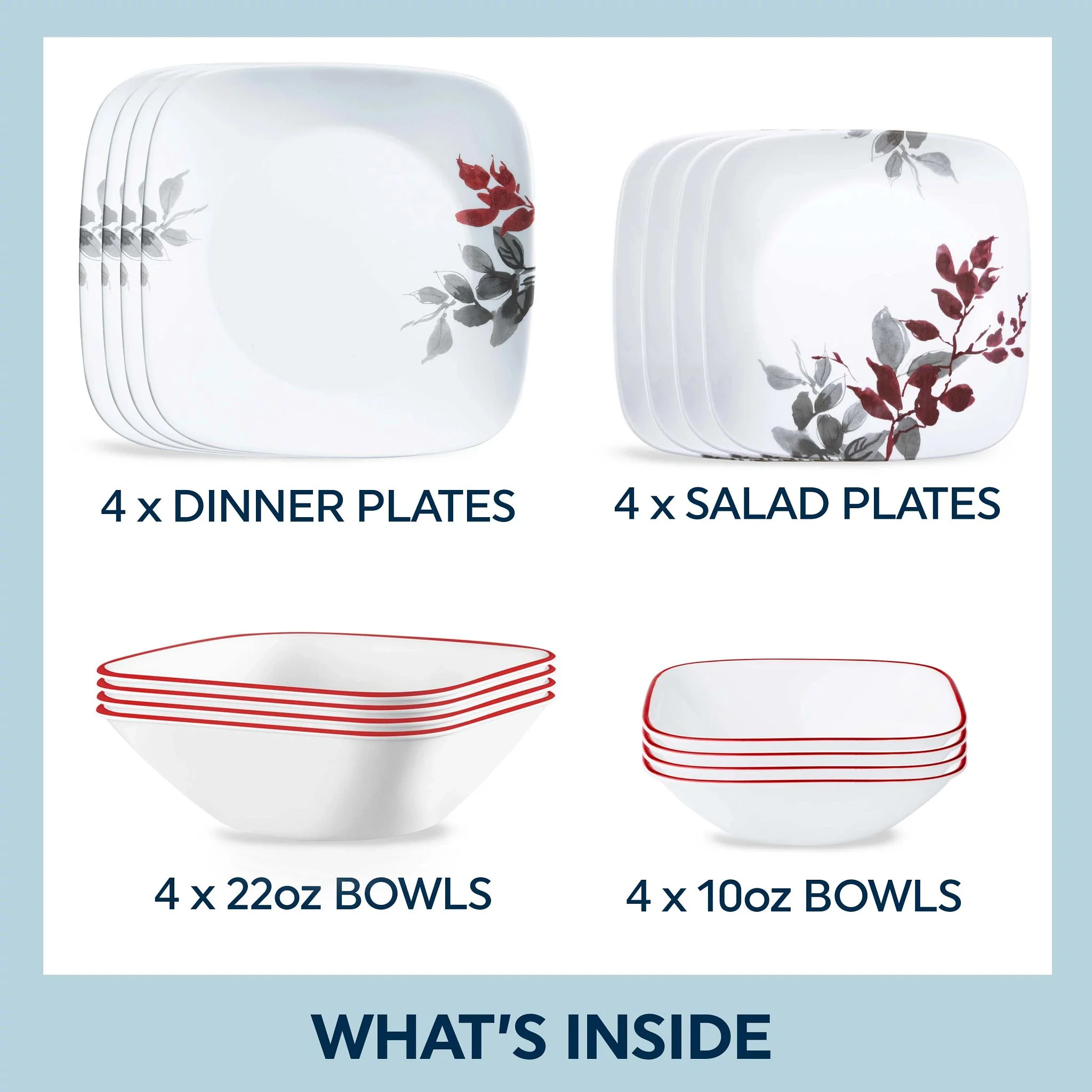 Corelle® Kyoto Leaves 16-piece Dinnerware Set, Service for 4 - Image 2