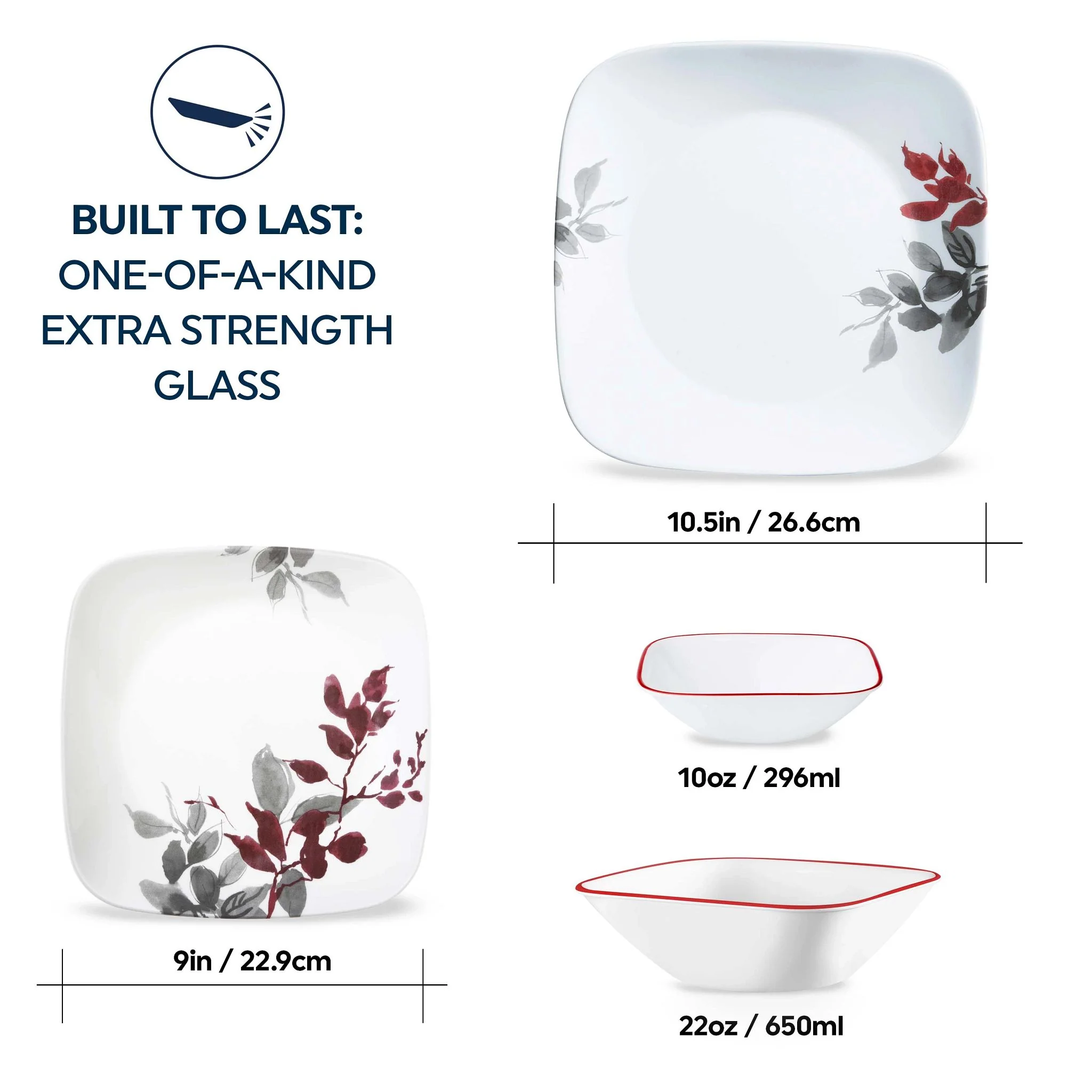 Corelle® Kyoto Leaves 16-piece Dinnerware Set, Service for 4 - Image 3