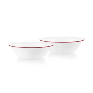 Hot Corelle® Radiant Red Banded 1-quart Serving Bowls, 2-pack