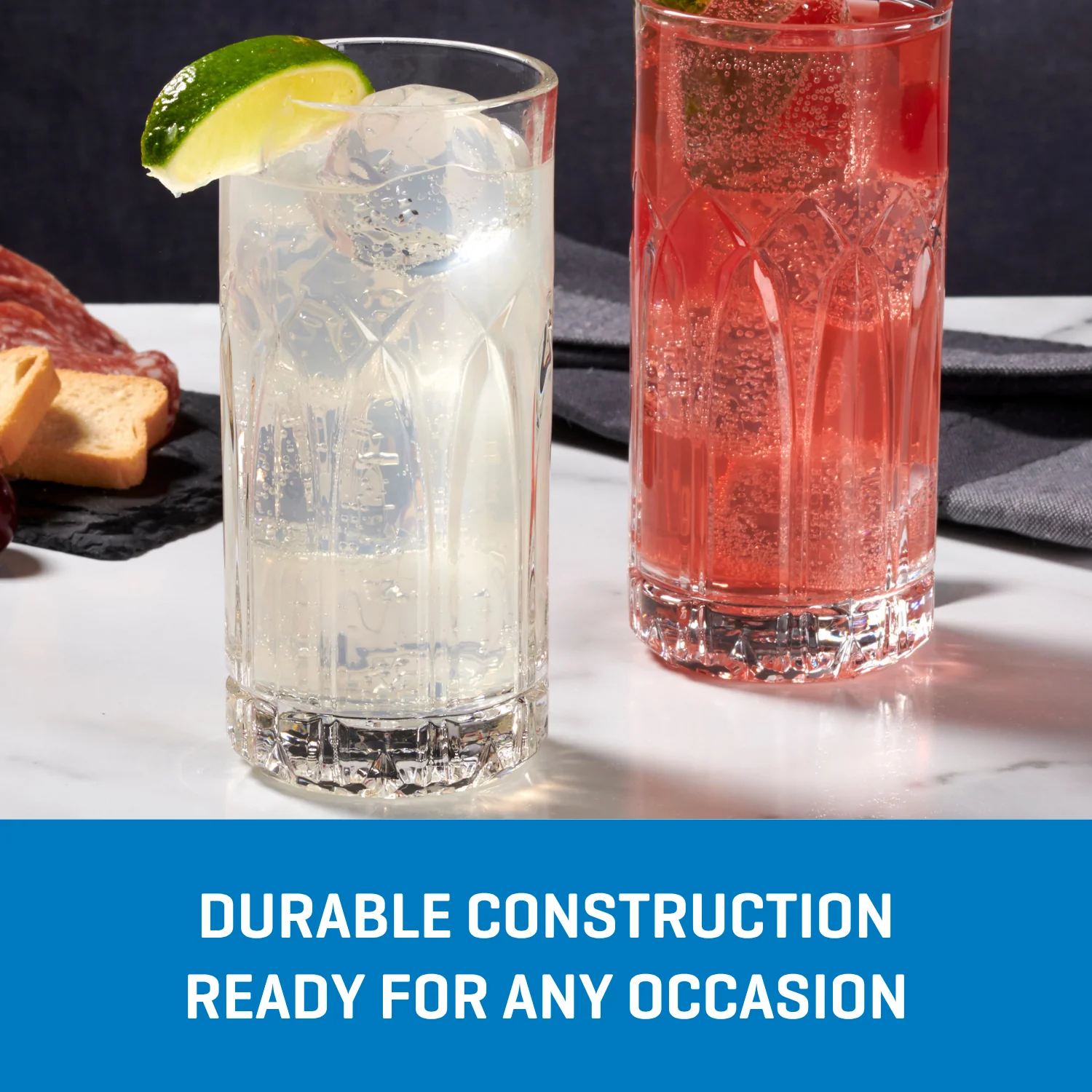Ocean Glassware Traze PST Highball Glasses (4-Pieces), 12-ounce, Dishwasher Safe - Image 4