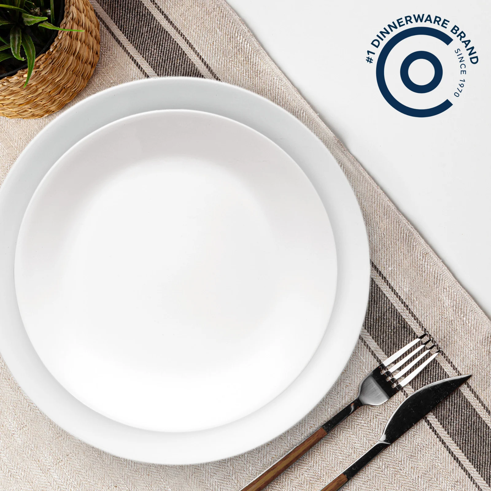 Corelle® Shimmering White Salad and Dinner Plates Set, 8-pack - Image 2