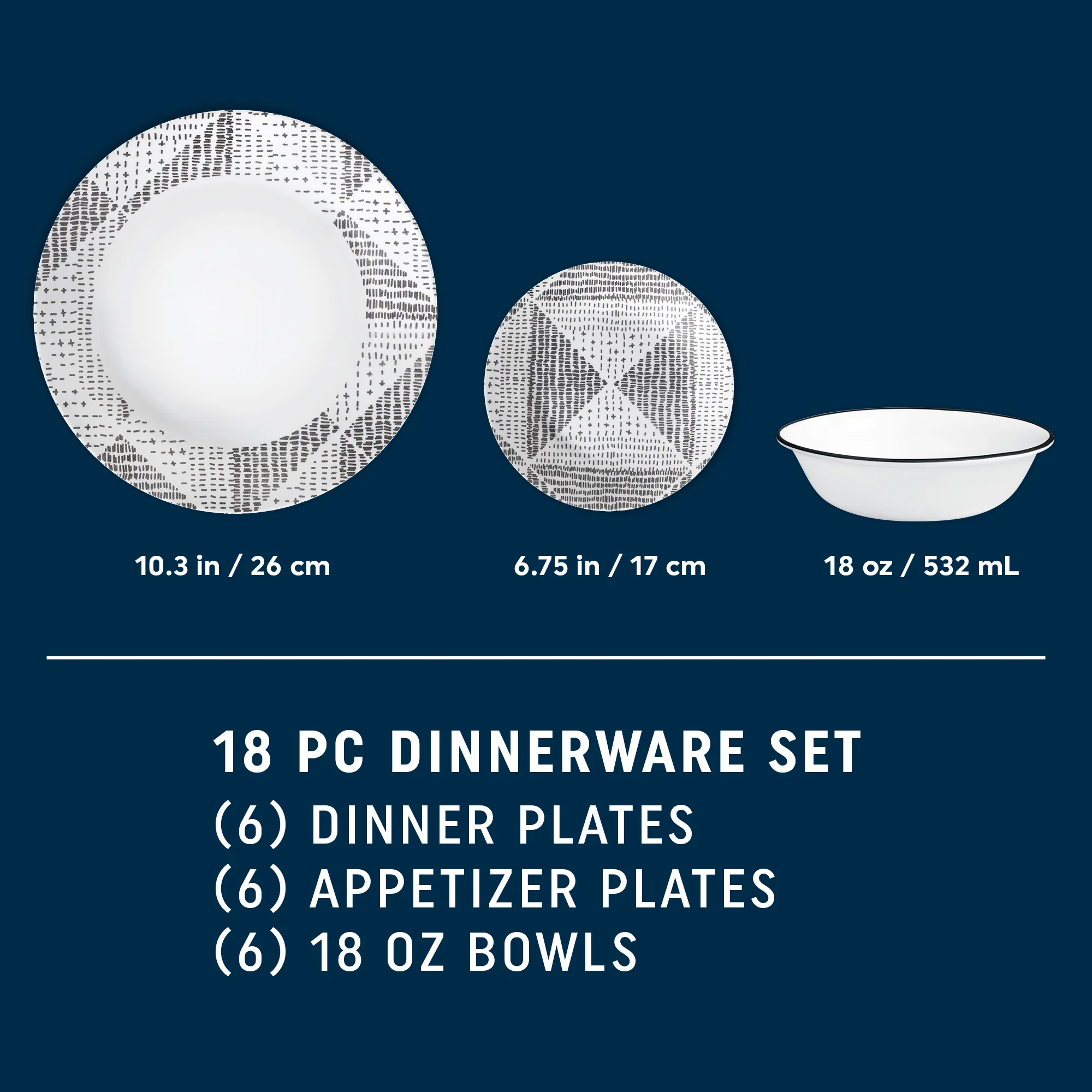 Corelle® Odisha 18-piece Dinnerware Set, Service for 6 - Image 2