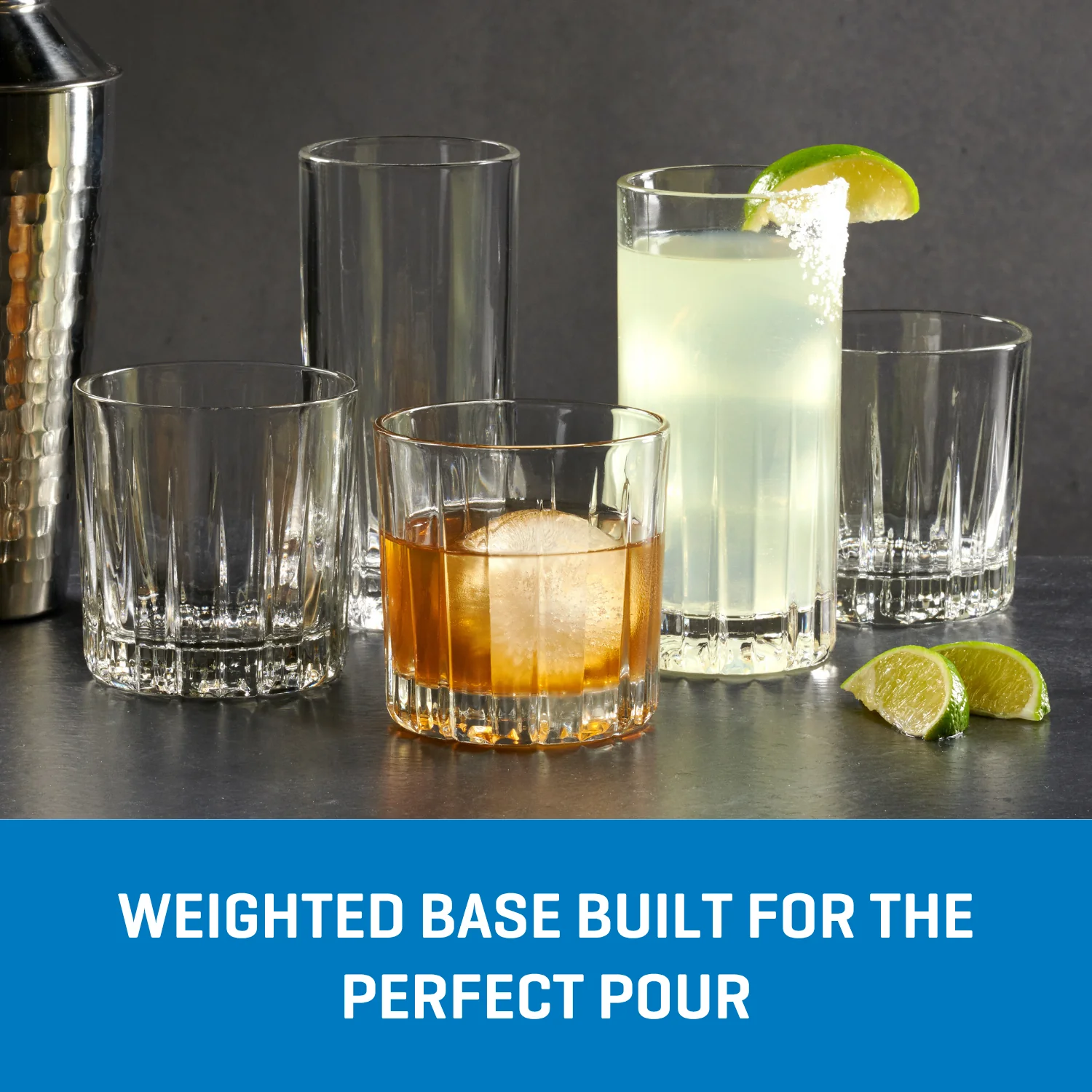 Ocean Glass Traze PRE Highball Glasses (4-Pieces), 12-ounce, Dishwasher Safe - Image 3