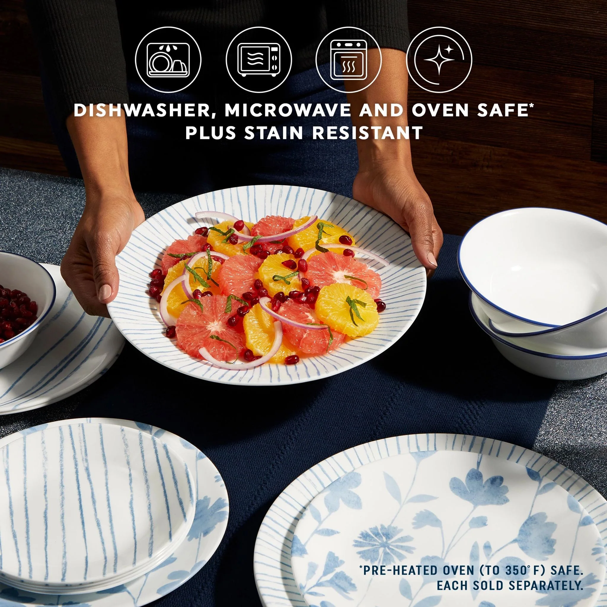 Corelle® Botanical Stripes 10.25" Dinner Plate, 6 pack - Image 5