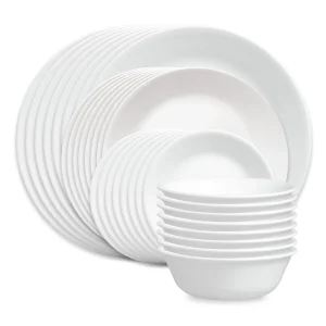 Hot Corelle® Shimmering White 32-piece Dinnerware Set, Service for 8
