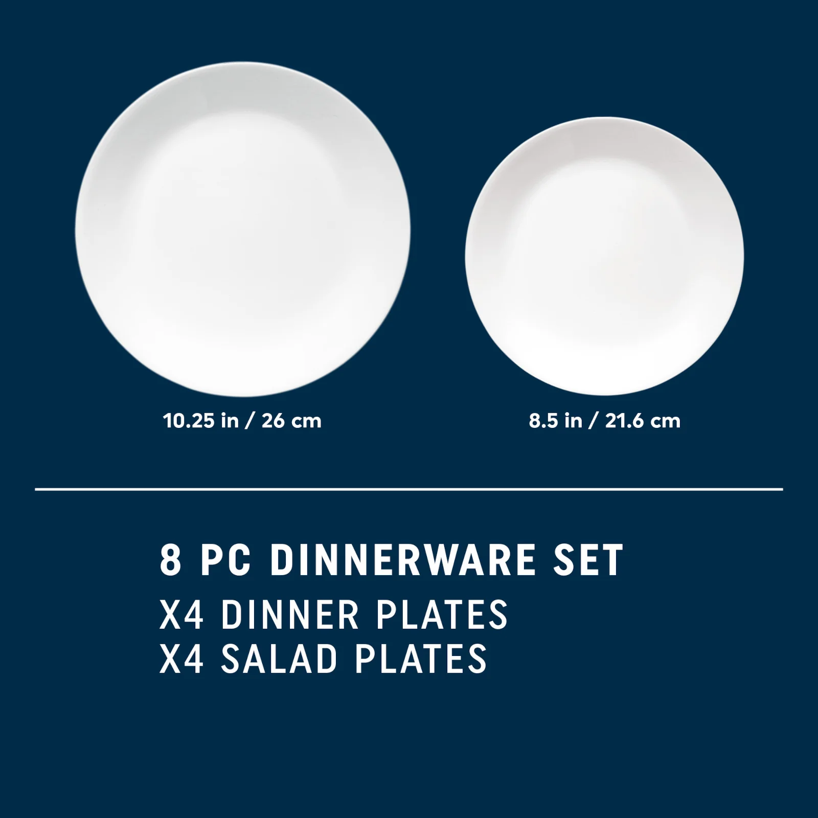 Corelle® Shimmering White Salad and Dinner Plates Set, 8-pack - Image 6