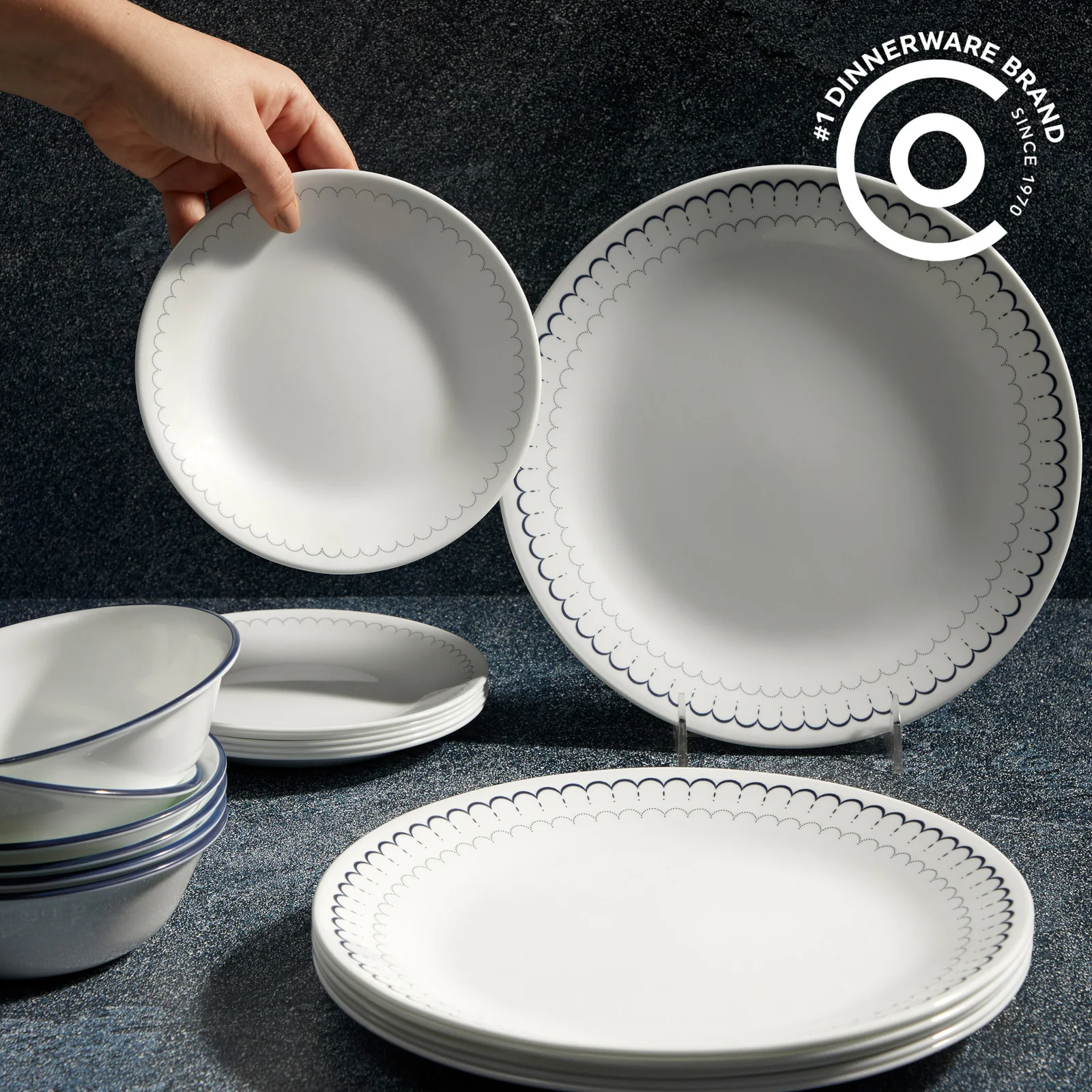 Corelle® Caspian Lace 66-piece Dinnerware Set, Service for 12 - Image 2
