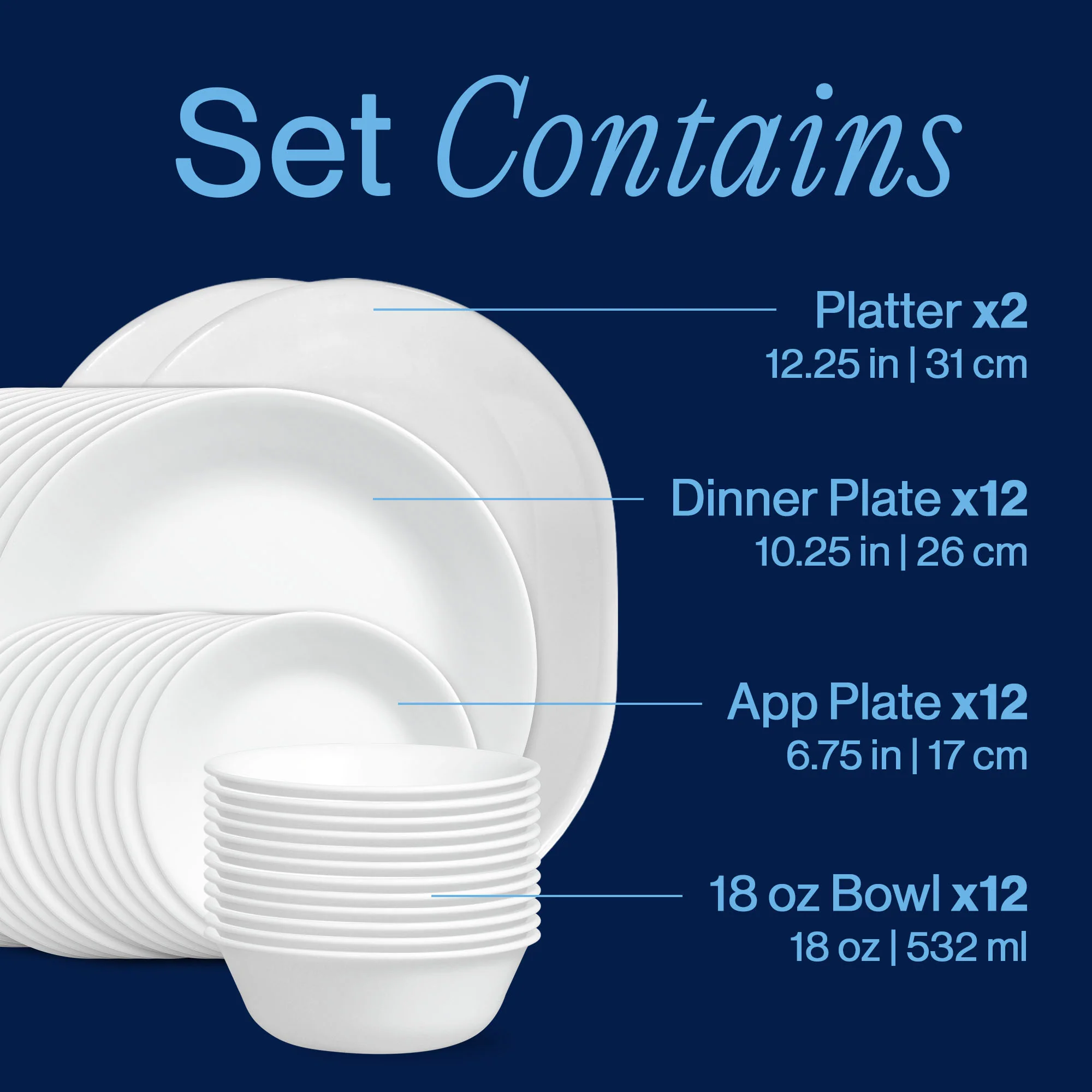 Exclusive Corelle® Winter Frost White 38-piece Dinnerware Set, Service for 12 - Image 3