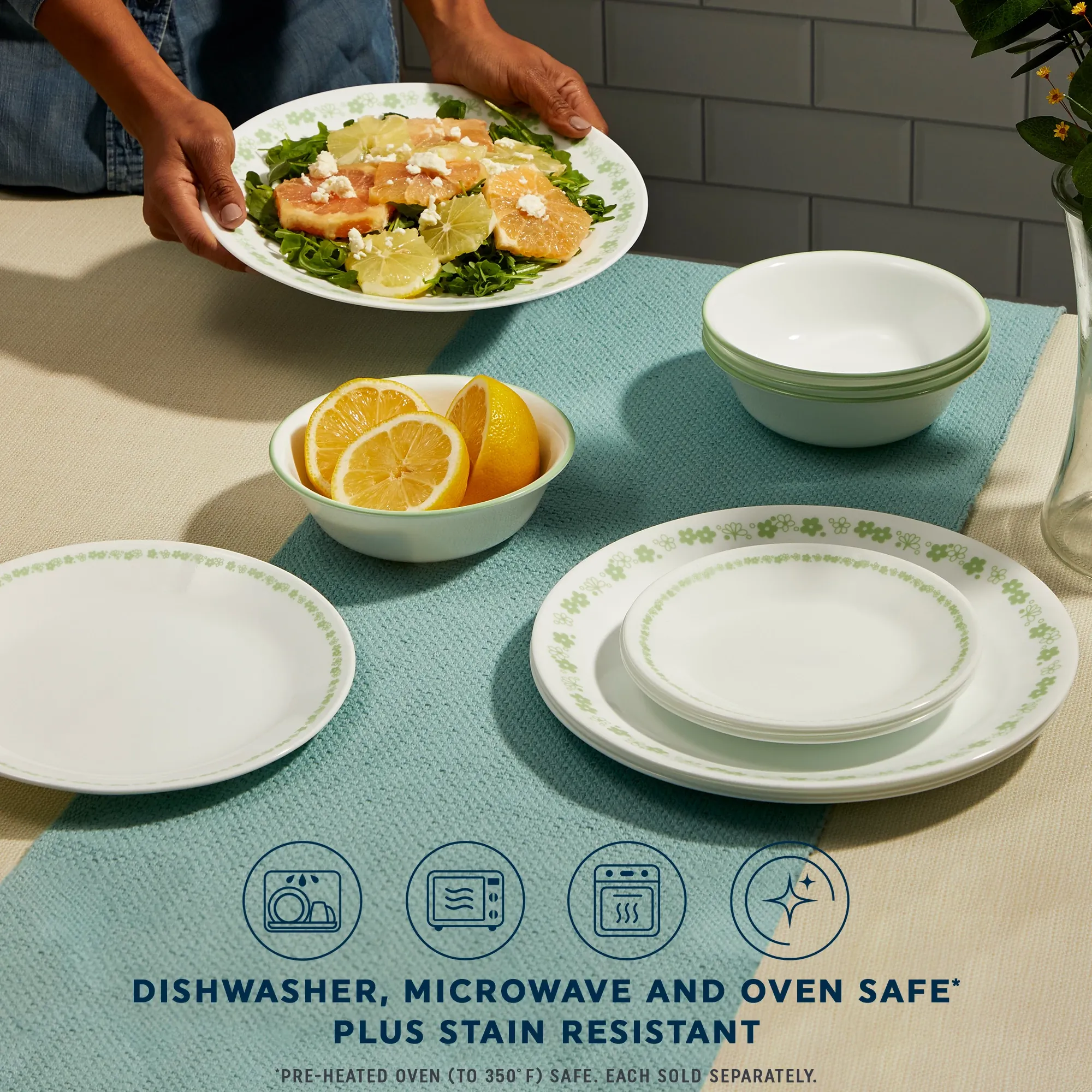 Corelle® Spring Blossom Green 8.5" Salad Plate - Image 3