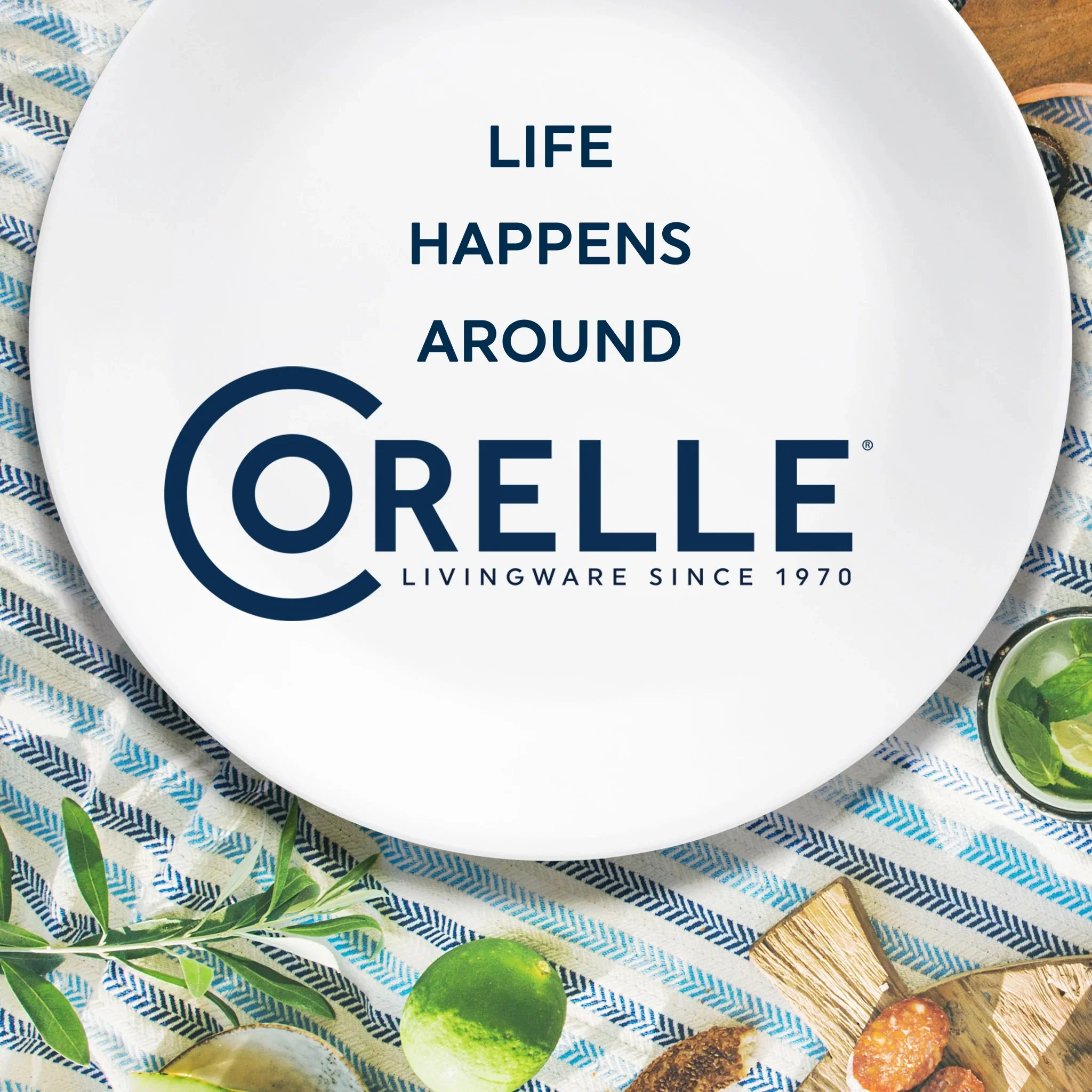 Corelle® Brilliant Blue Banded 2-quart Serving Bowls, 2-pack - Image 5