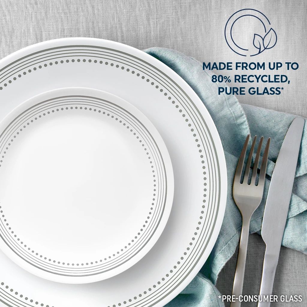Corelle® Mystic Gray 18-piece Mugless Dinnerware Set, Service for 6 - Image 4