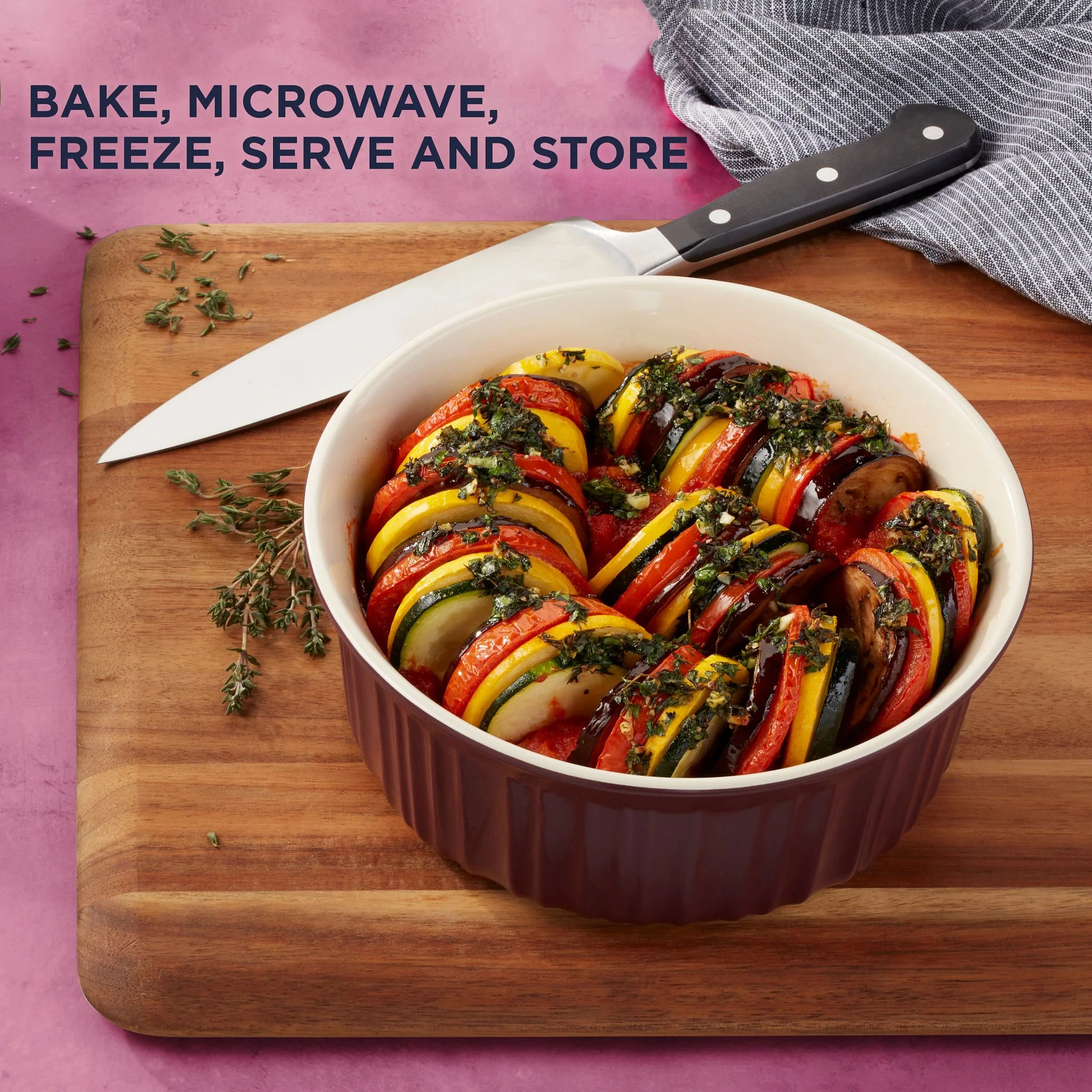 CorningWare® French Colors 1.5-quart Round Baking Dish, Cabernet - Image 3