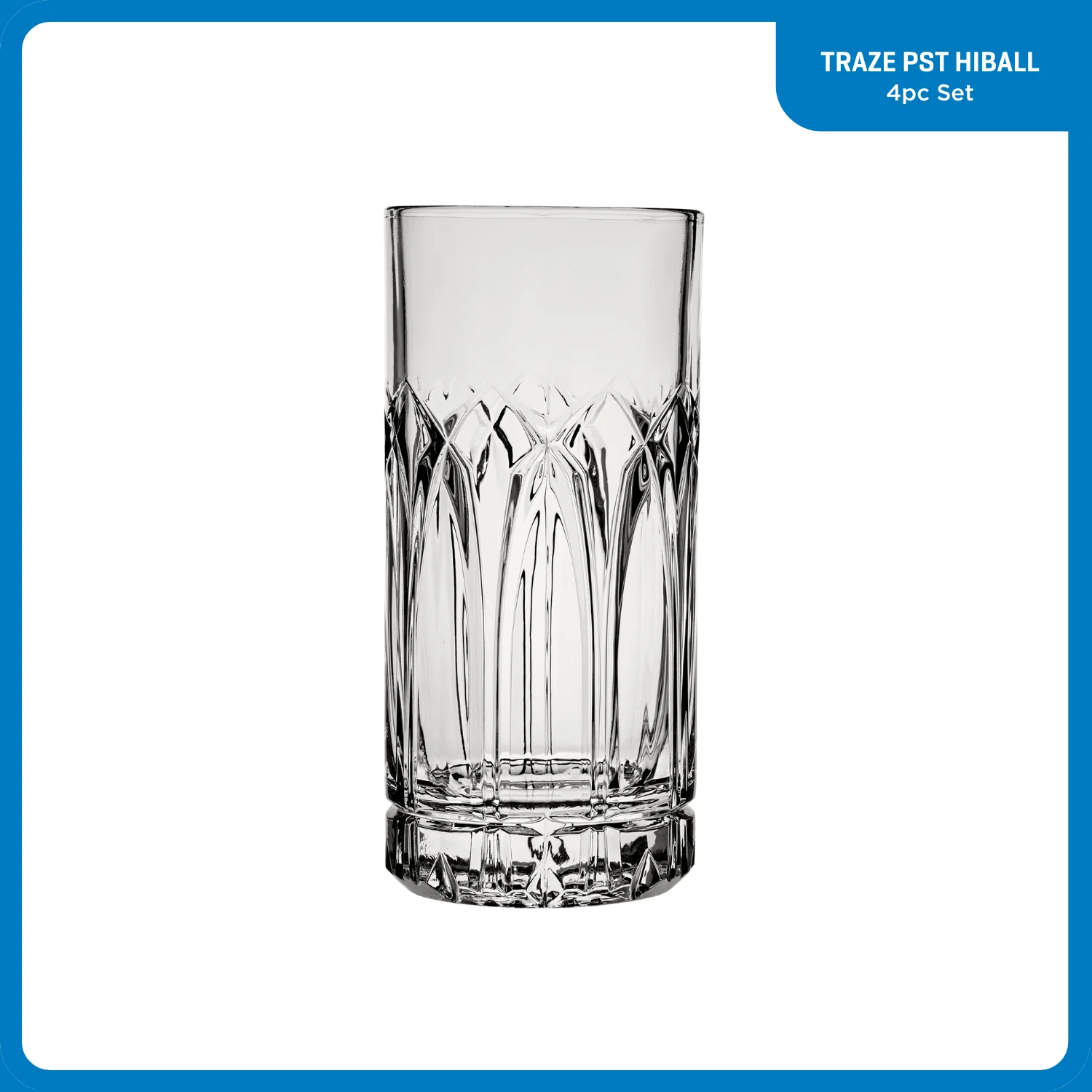 Ocean Glassware Traze PST Highball Glasses (4-Pieces), 12-ounce, Dishwasher Safe - Image 2