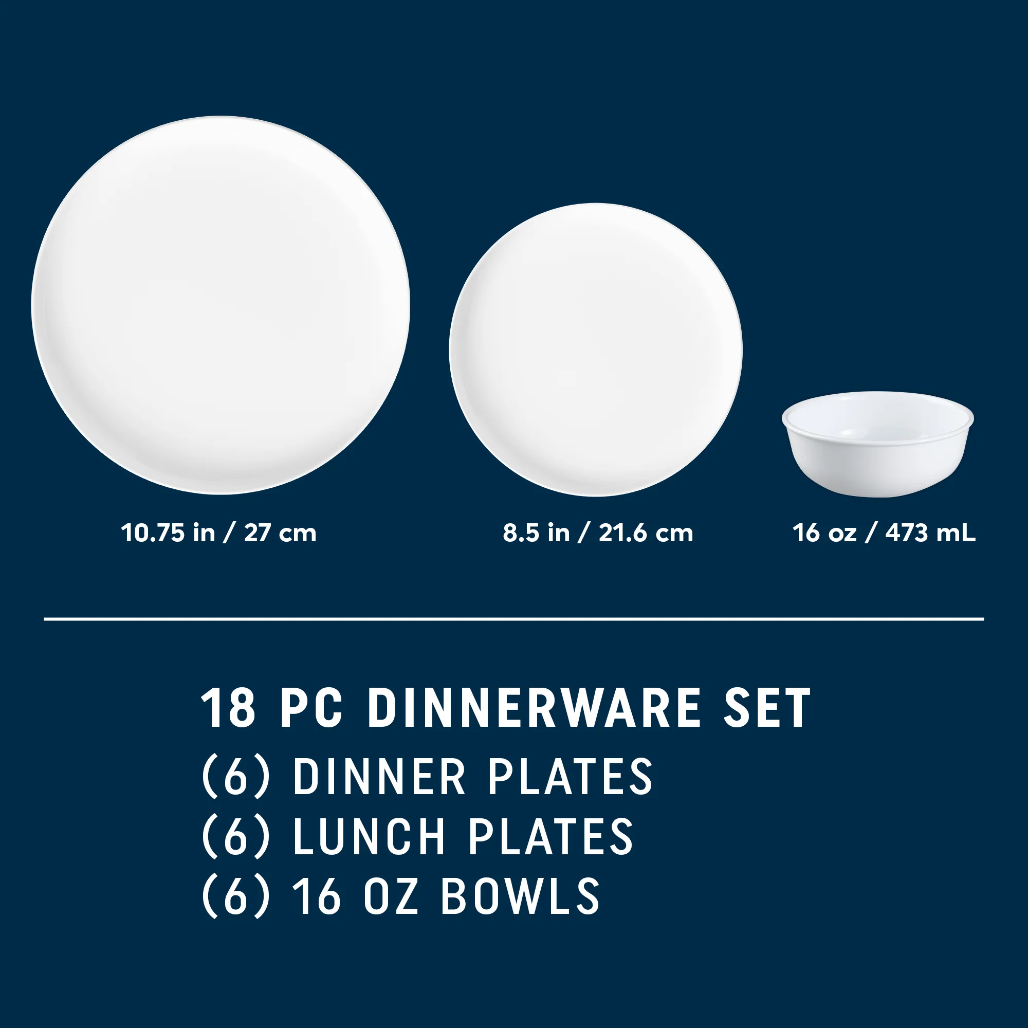 Corelle® Modern Rounds 18-piece Dinnerware Set, Service for 6 - Image 6