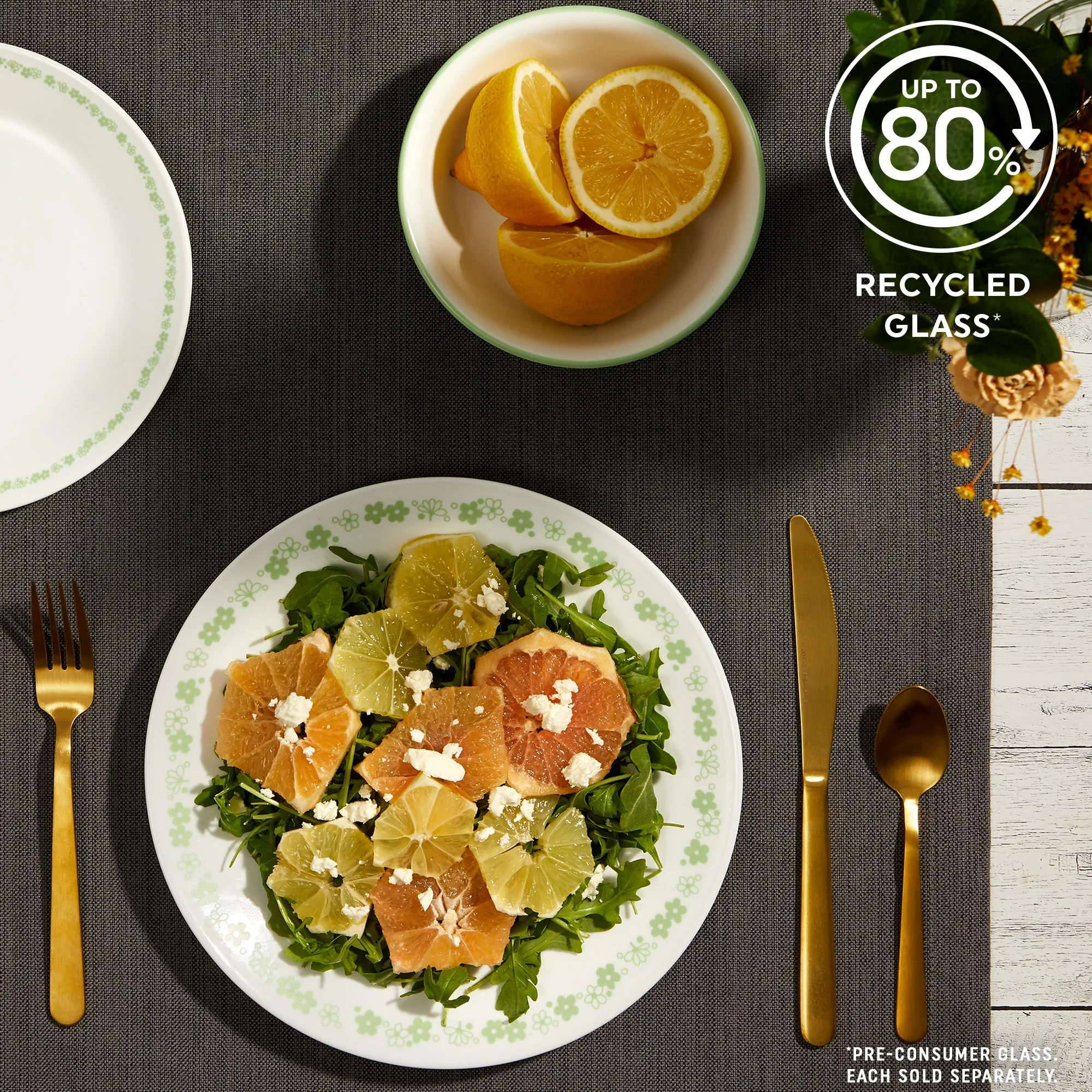 Corelle® Spring Blossom Green 8.5" Salad Plate - Image 5