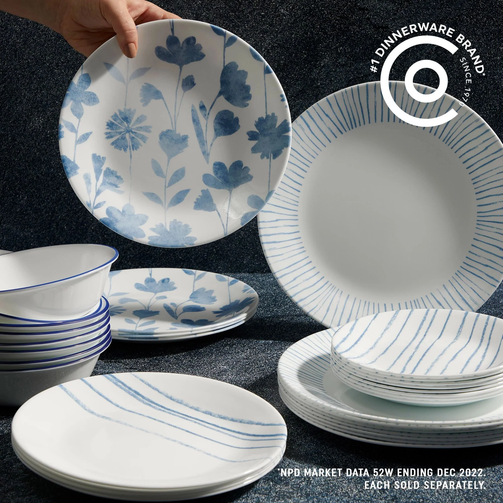 Corelle® Botanical Stripes 18-ounce Cereal Bowls, 6-pack - Image 2