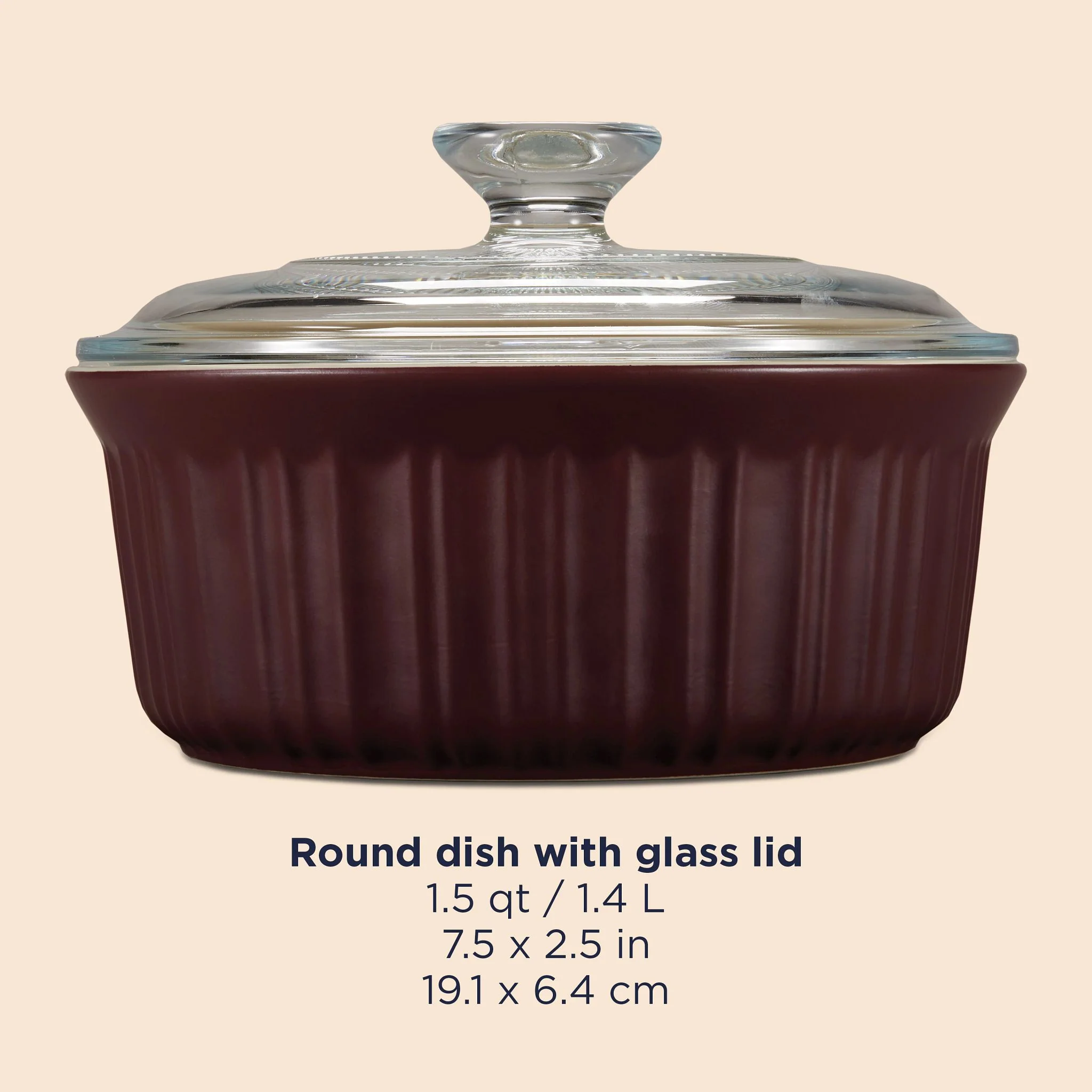 CorningWare® French Colors 1.5-quart Round Baking Dish, Cabernet - Image 5