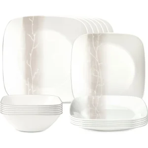 Corelle® Square Wandering Grove 18-piece Dinnerware Set, Service for 6
