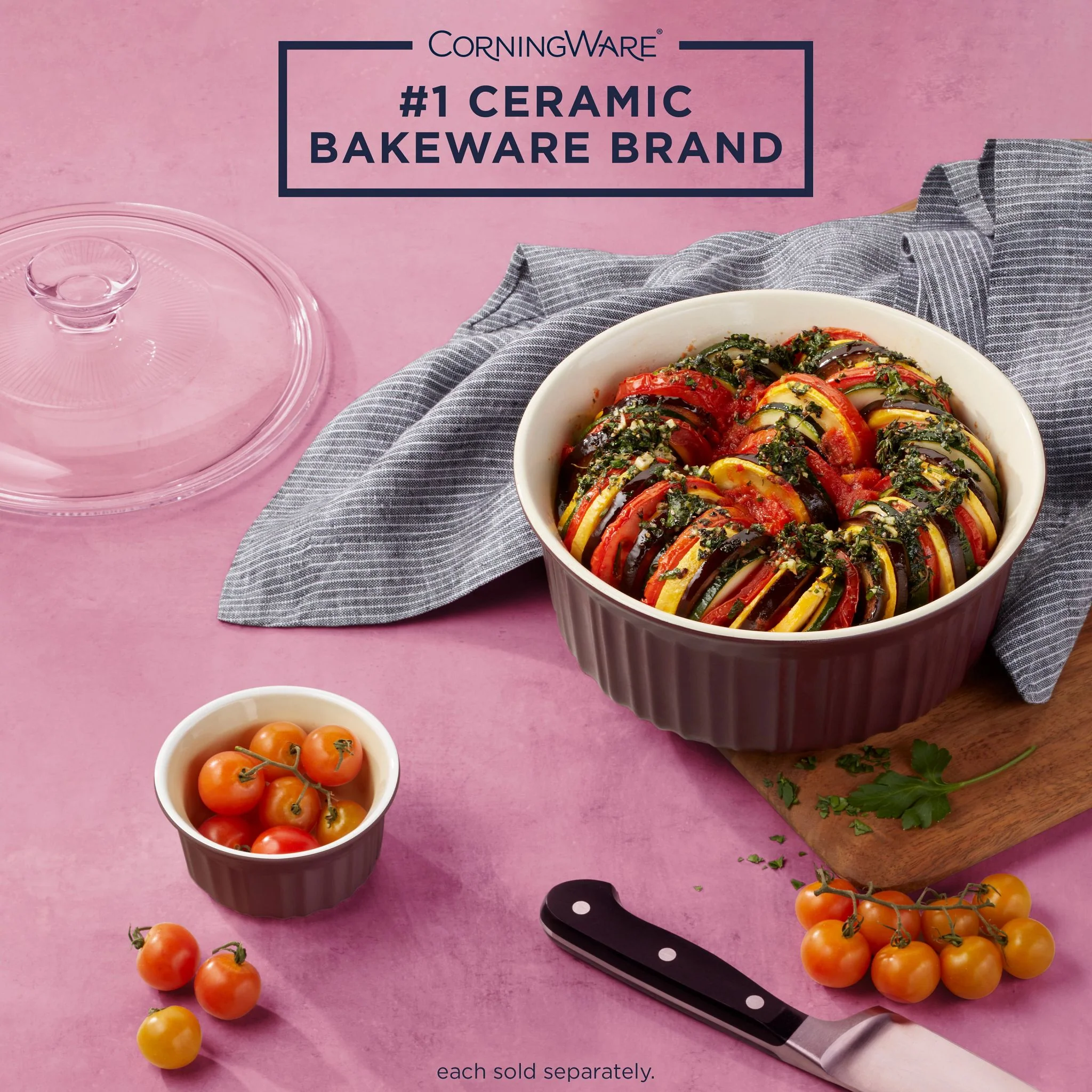 CorningWare® French Colors 1.5-quart Round Baking Dish, Cabernet - Image 2