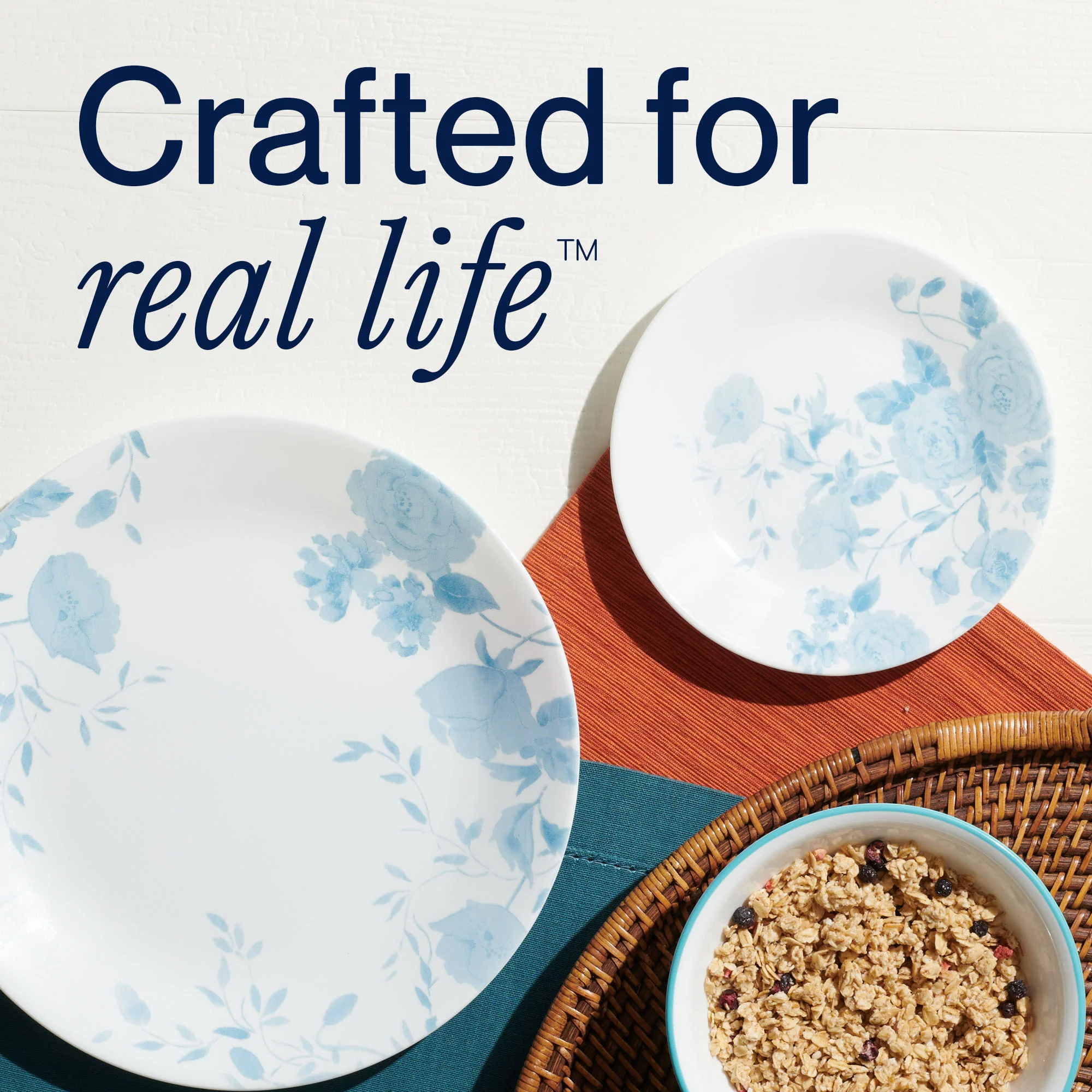 Corelle® Blue Bouquet 8.5" Lunch Plate, 6-pack - Image 7