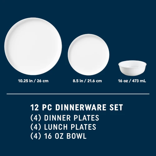 Corelle® Modern Rounds Dinnerware Set – Service for 4 + Meal Bowls - Image 6