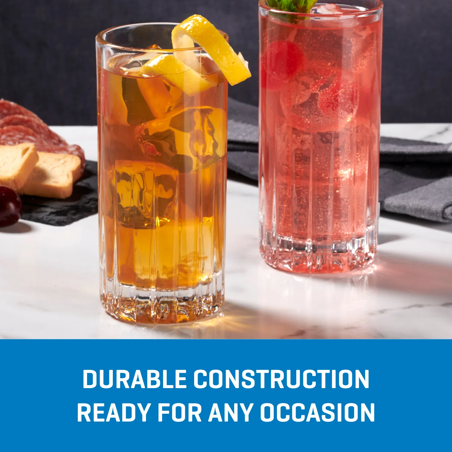 Ocean Glass Traze PRE Highball Glasses (4-Pieces), 12-ounce, Dishwasher Safe - Image 4