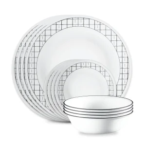 Hot Corelle® Delicate Grid 12-piece Dinnerware Set, Service for 4