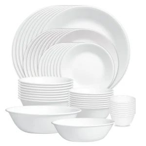 Exclusive Corelle® Winter Frost White 50-piece Dinnerware Set, Service for 8, EXCLUSIVE
